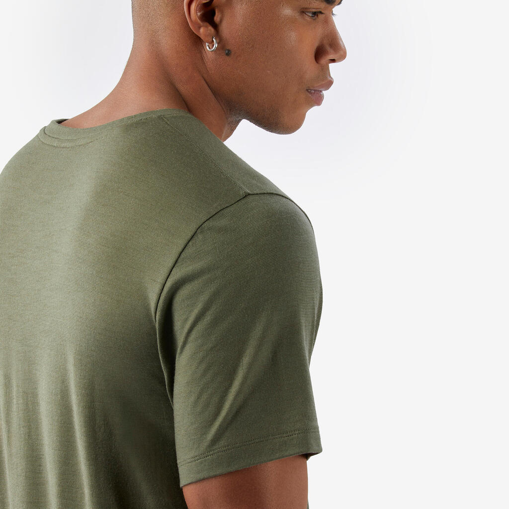 Majica kratkih rukava od 100% merino vune muška - crna