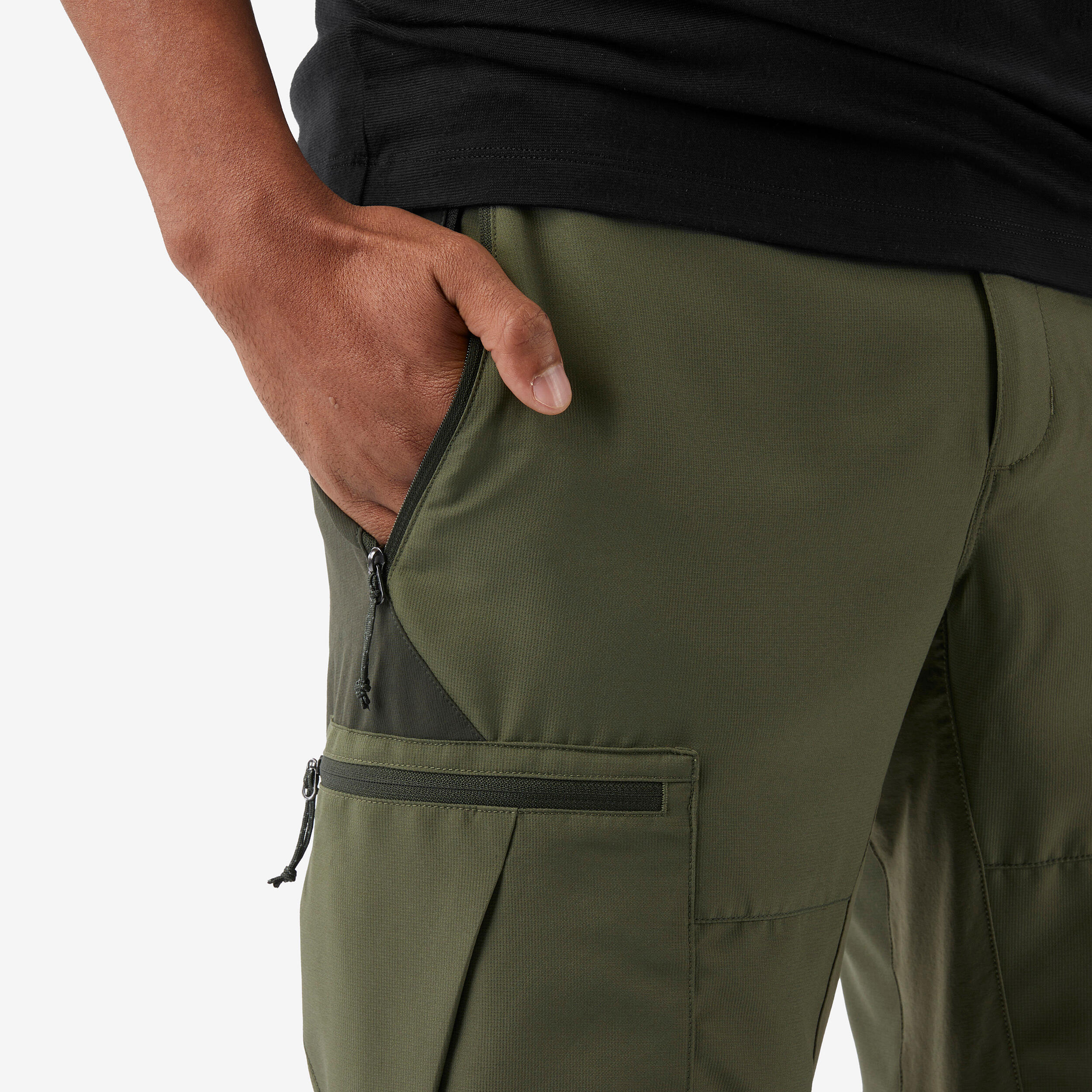 SIMOND Pánske turistické nohavice MT500 odolné kaki 2XL-3XL (L34) · záber 4