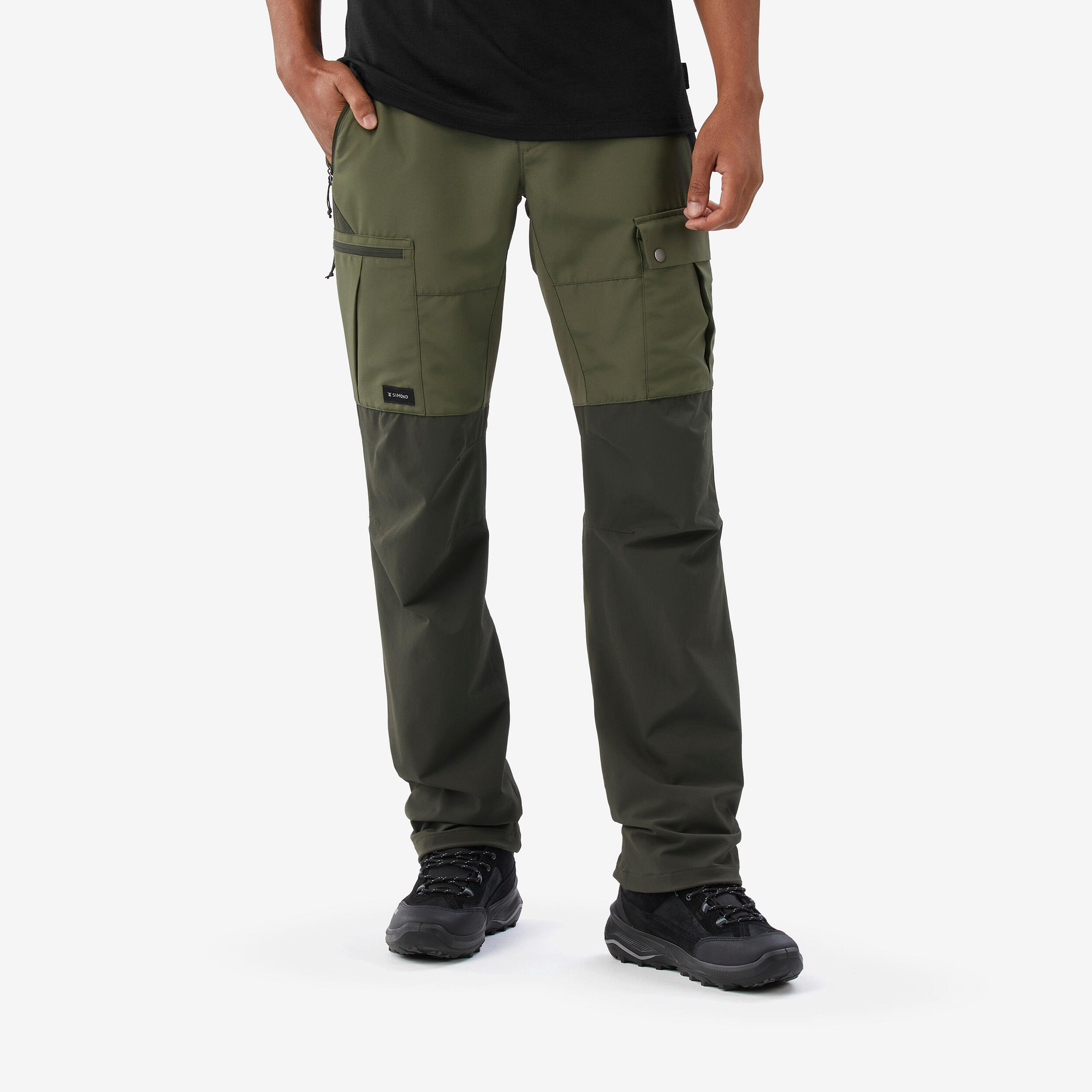 FORCLAZ Stevige trekkingbroek voor heren MT500 kaki