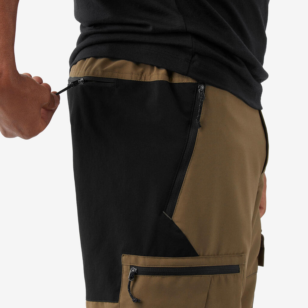 Men’s Durable Trekking Trousers, MT500 - Brown