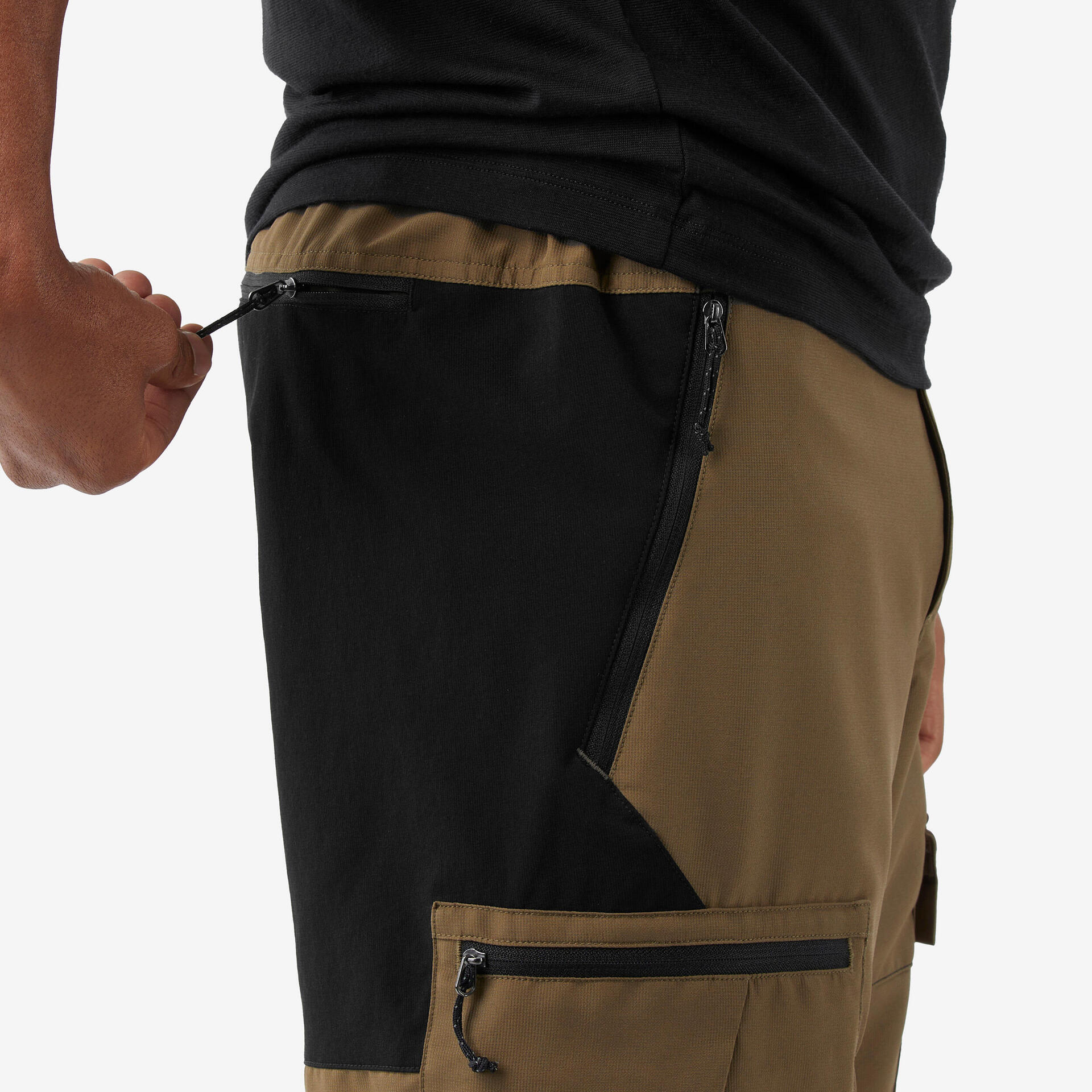 Men's Durable Trekking Trousers, MT500 Brown