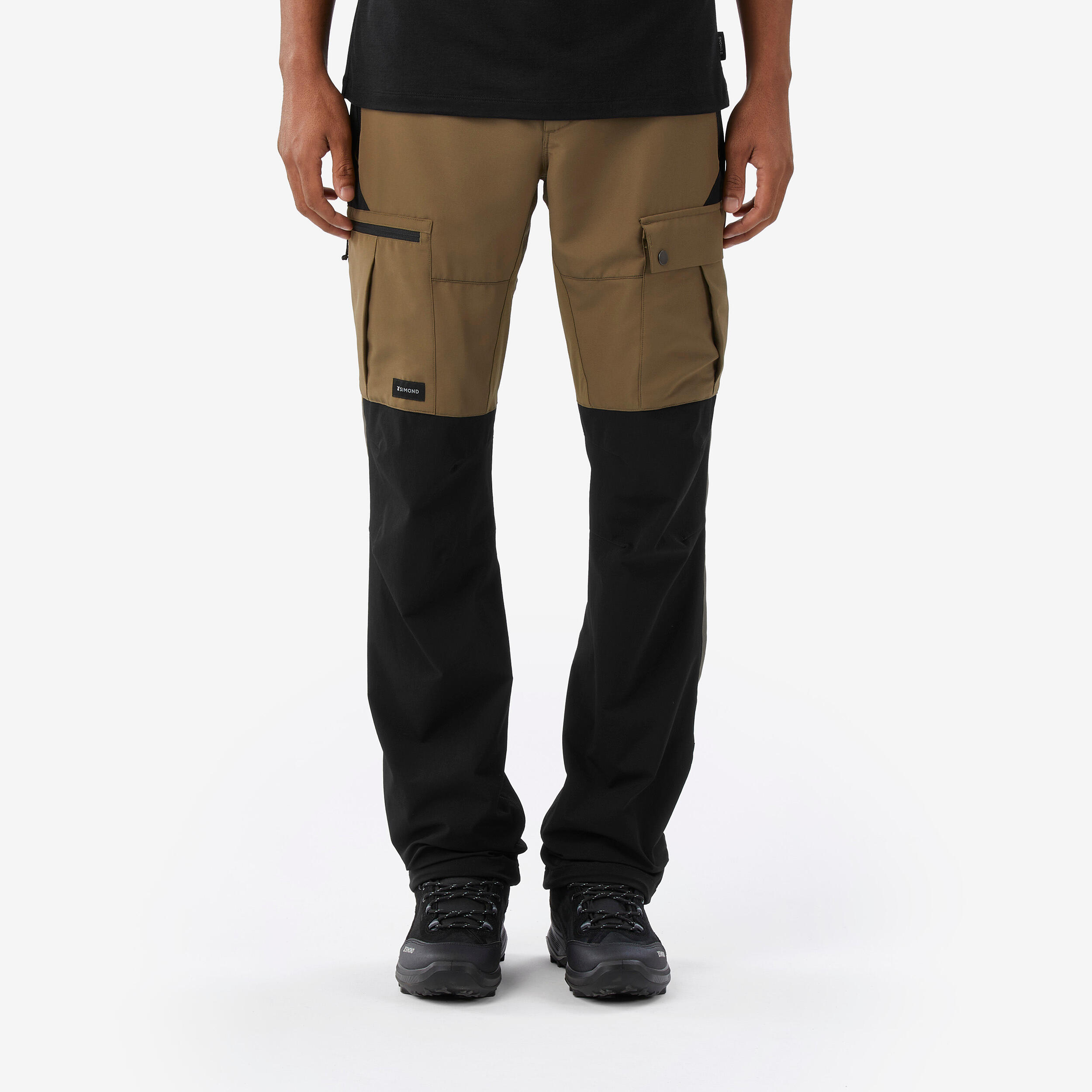 Men's Durable Trekking Trousers MT500 - Brown/Black