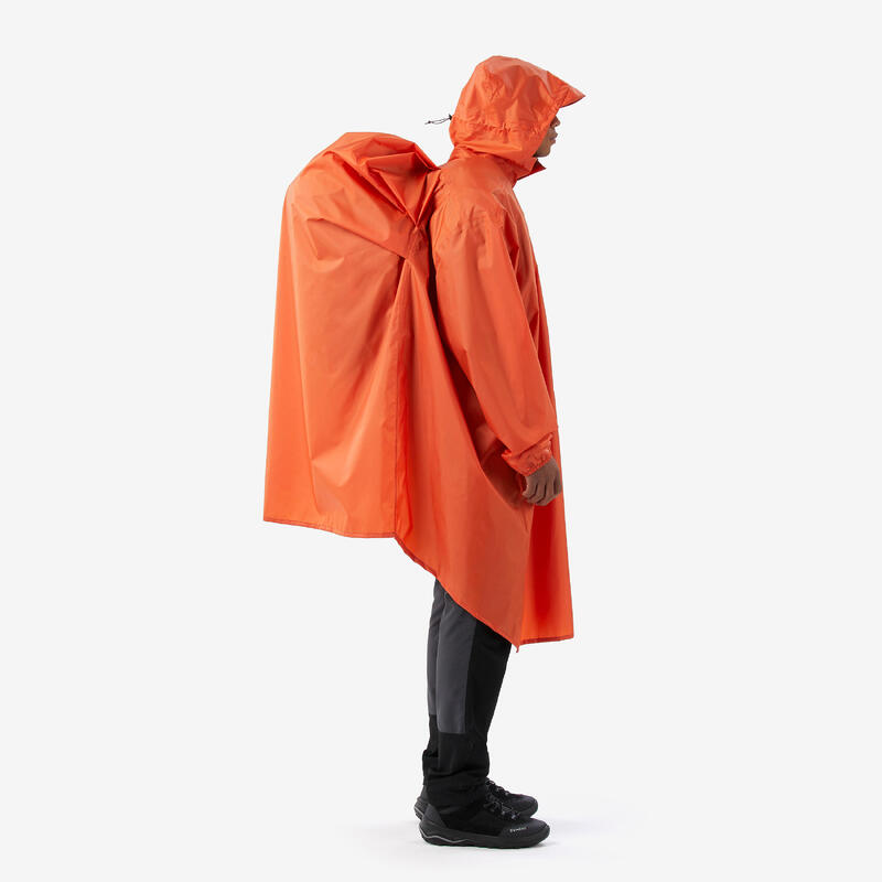 Poncho de chuva de caminhada 60L - MT500 Laranja