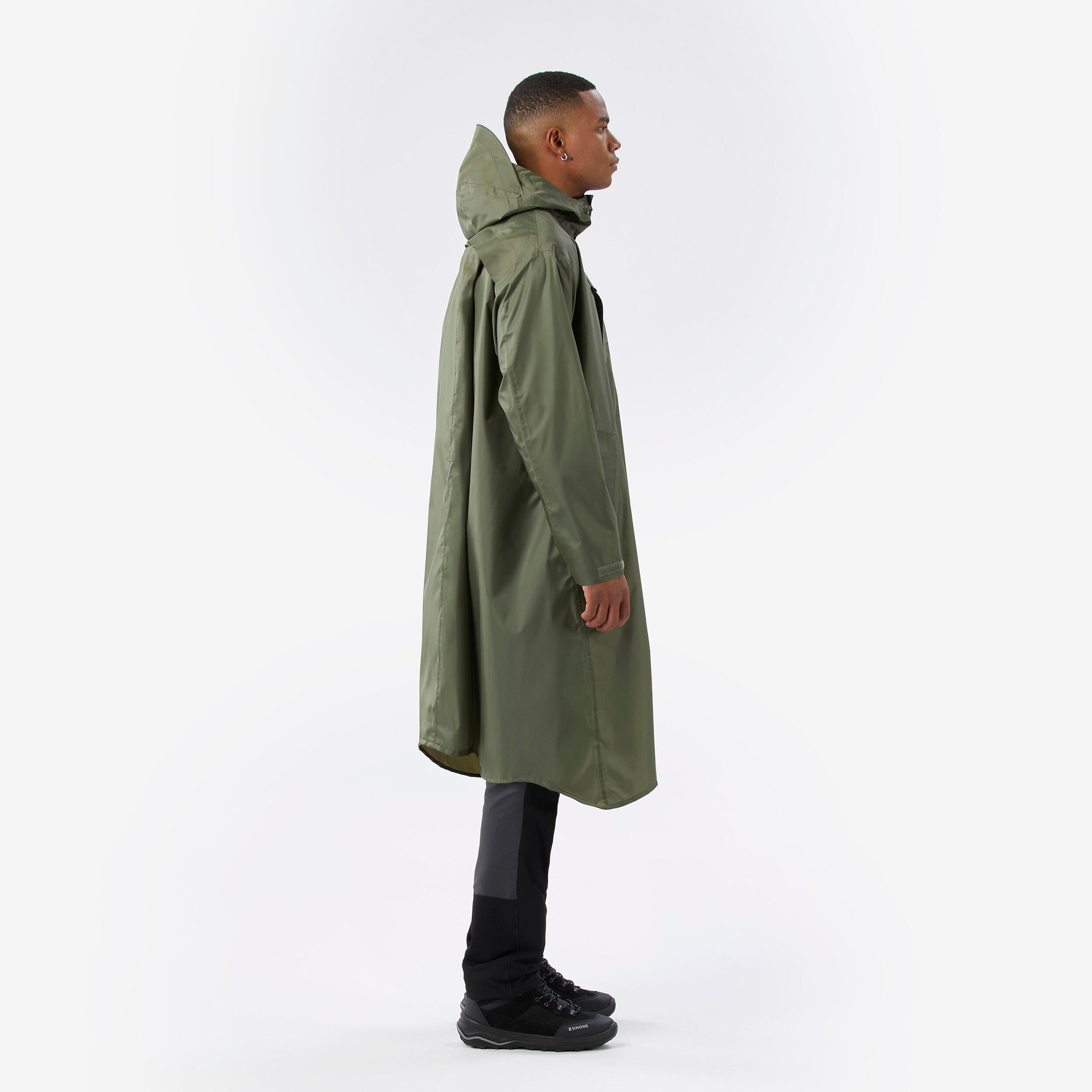 Adjustable rain and hiking poncho, 75 L max, MT900 2.0 Khaki