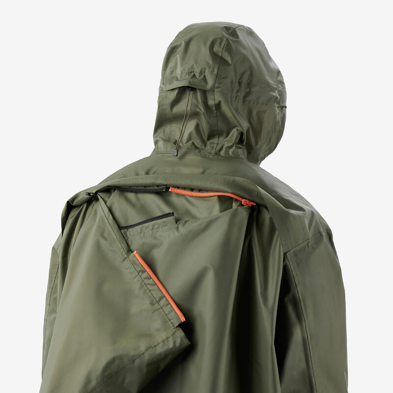 Poncho de pluie et de randonnée ajustable, 75 L max, MT900 2.0 Kaki