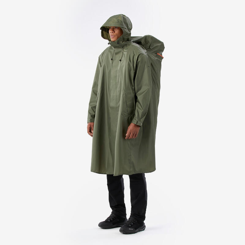 Poncho de pluie et de randonnée ajustable, 75 L max, MT900 2.0 Kaki