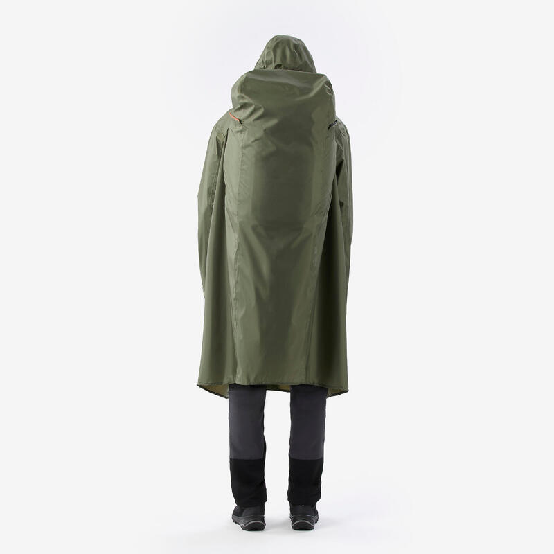 Poncho de pluie et de randonnée ajustable, 75 L max, MT900 2.0 Kaki