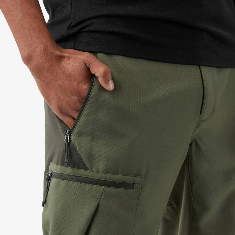 Men's durable khaki trekking shorts, MT500