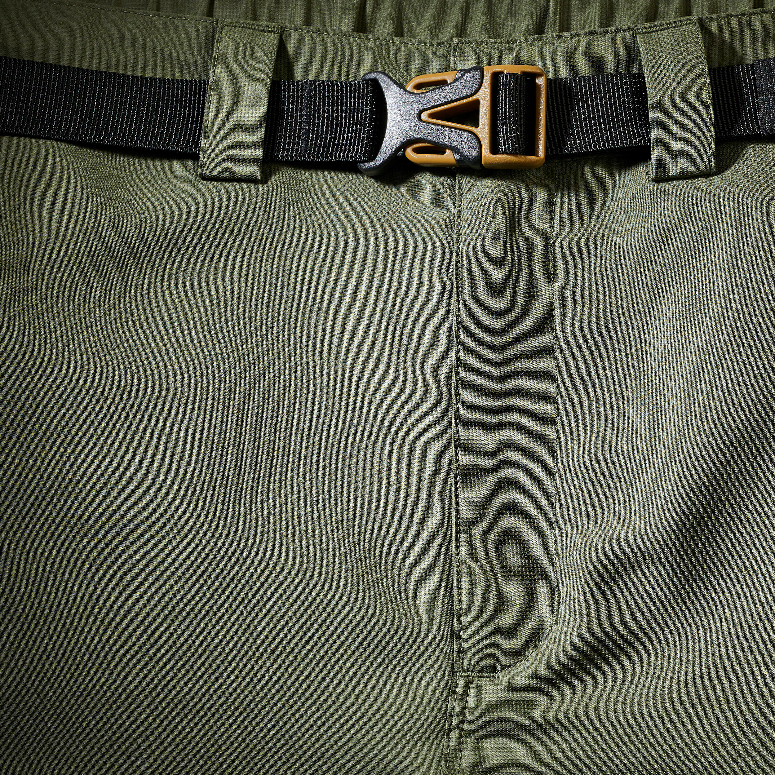 Men's durable khaki trekking shorts, MT500 7/8