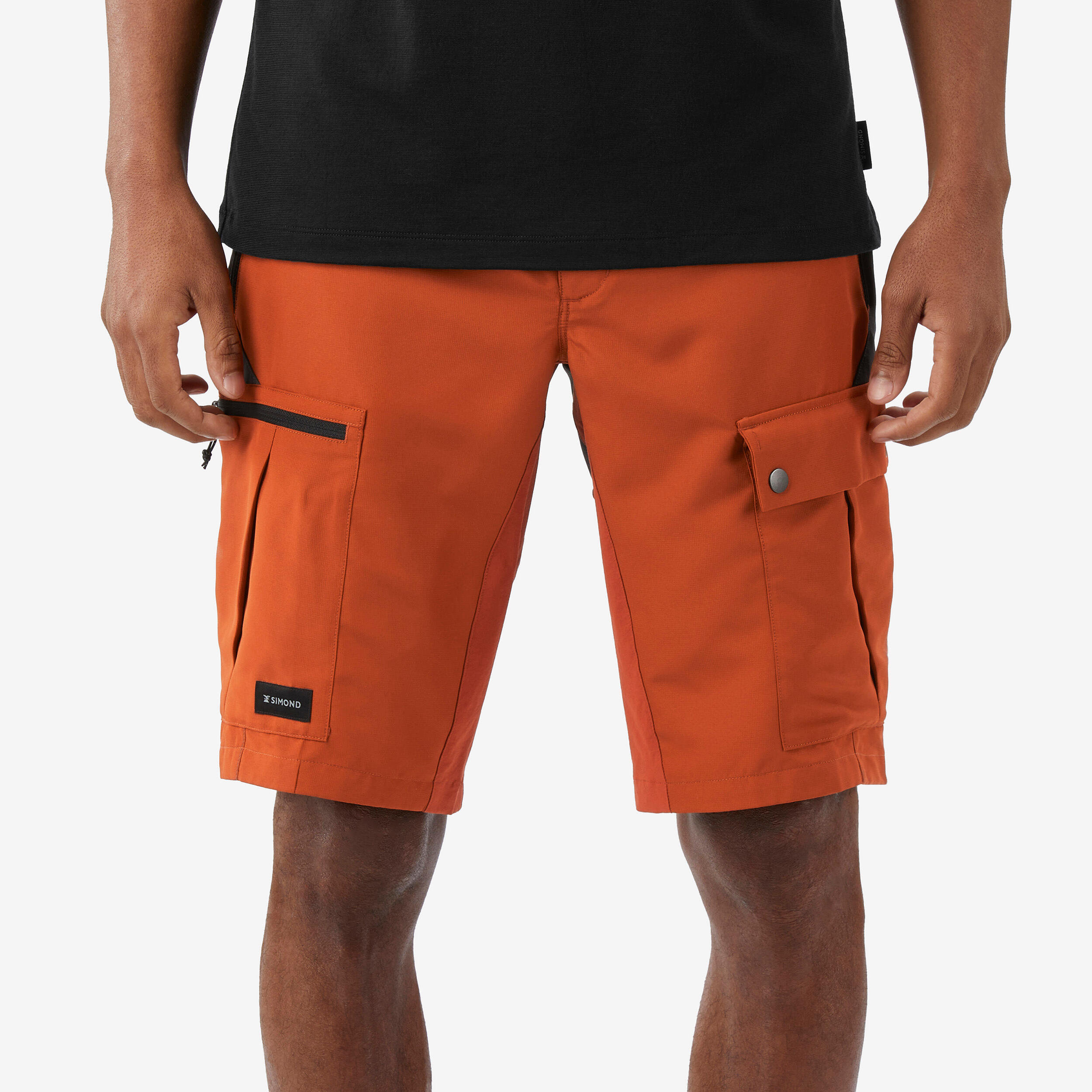 Short de randonnée avec poche latérale homme - MT 500 orange - FORCLAZ