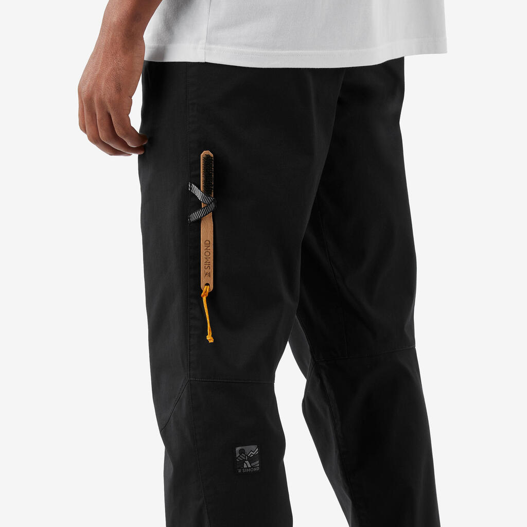 Crne muške pamučne pantalone za penjanje VERTIKA