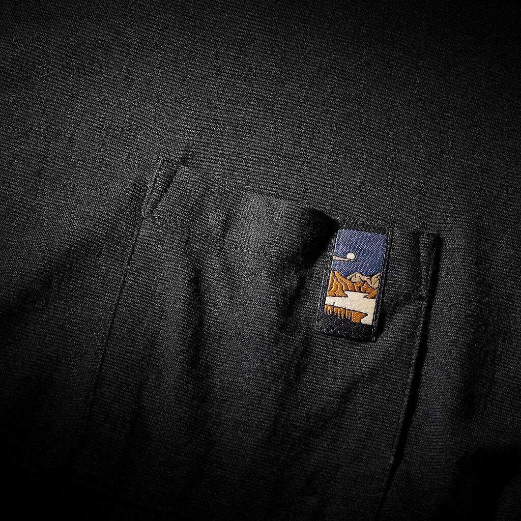 Majica kratkih rukava od 100% merino vune muška - crna