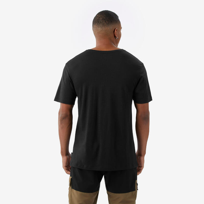 T-shirt manches courtes 100 % laine mérinos homme, Merino 100% noir