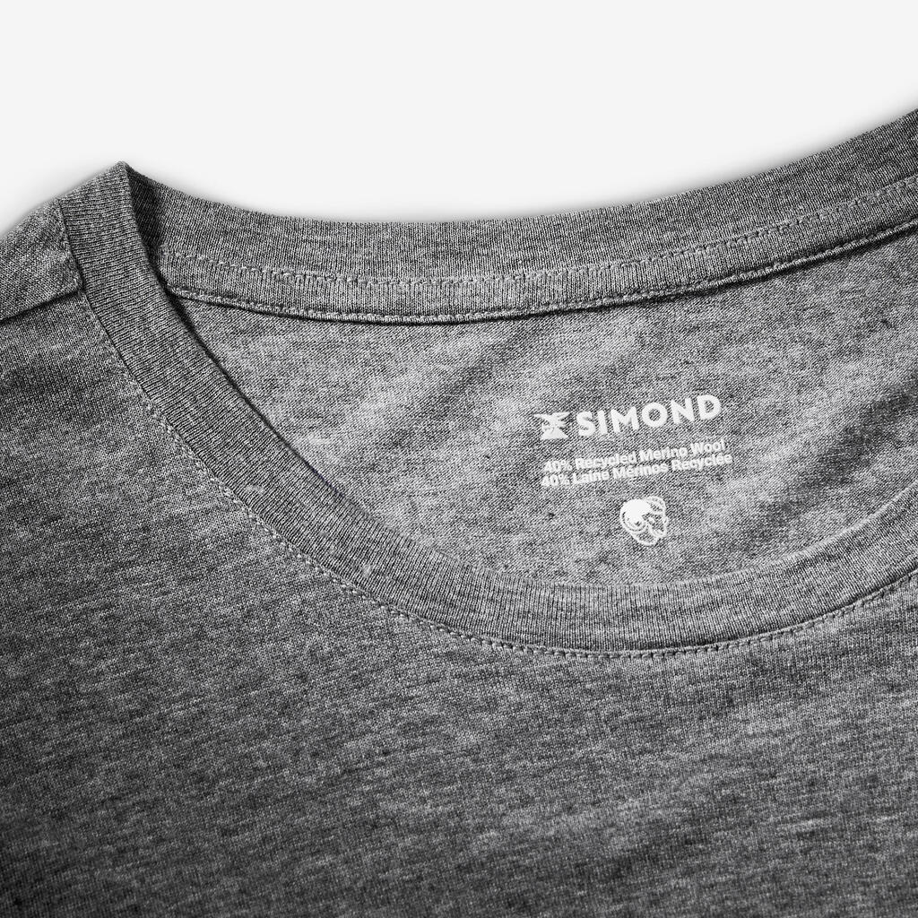T-Shirt Herren kurzarm Lyocell/Merinowolle - Merino Fresh grau 