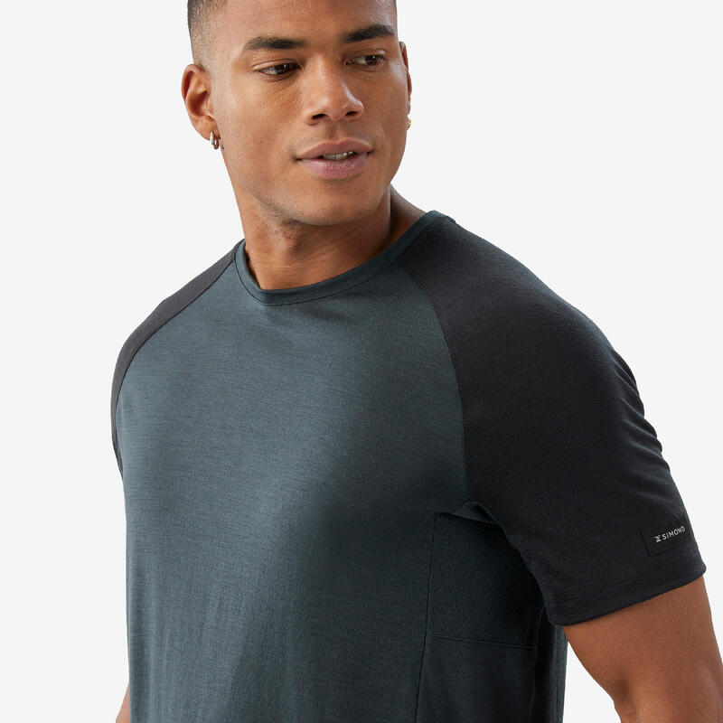 Tricou cu lână merinos Merino Resist Gri Bărbați