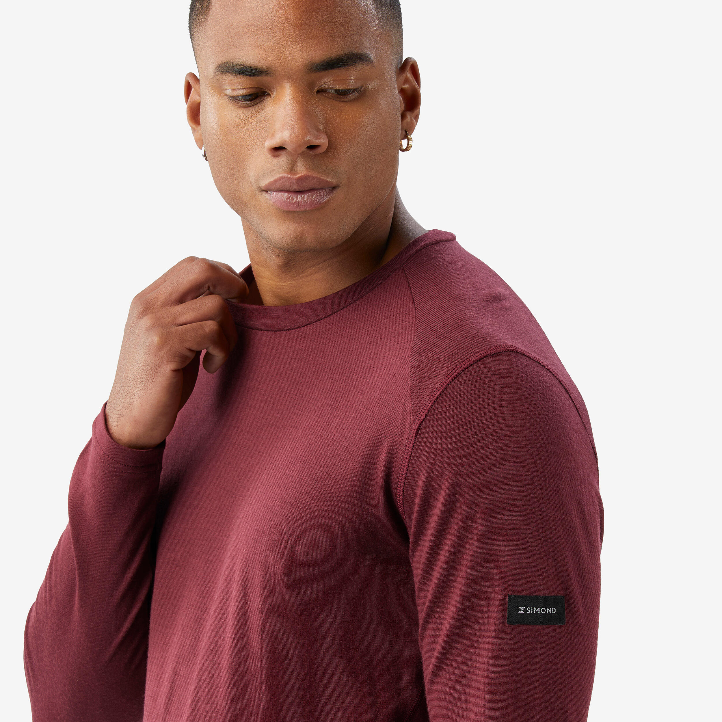 Camiseta de montaña y trekking manga larga lana merino Hombre Simond MT500 4/6
