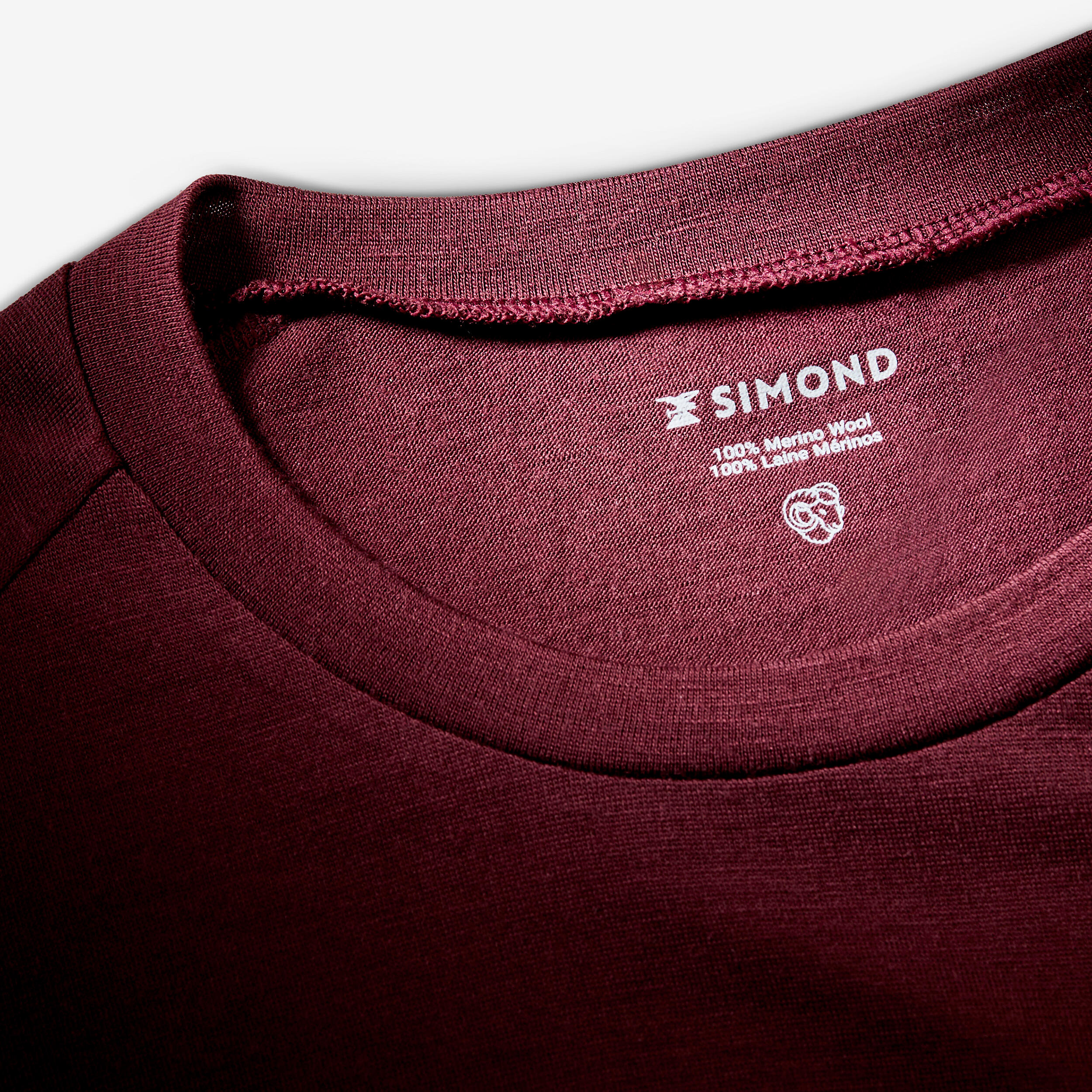 Camiseta de montaña y trekking manga larga lana merino Hombre Simond MT500 5/6