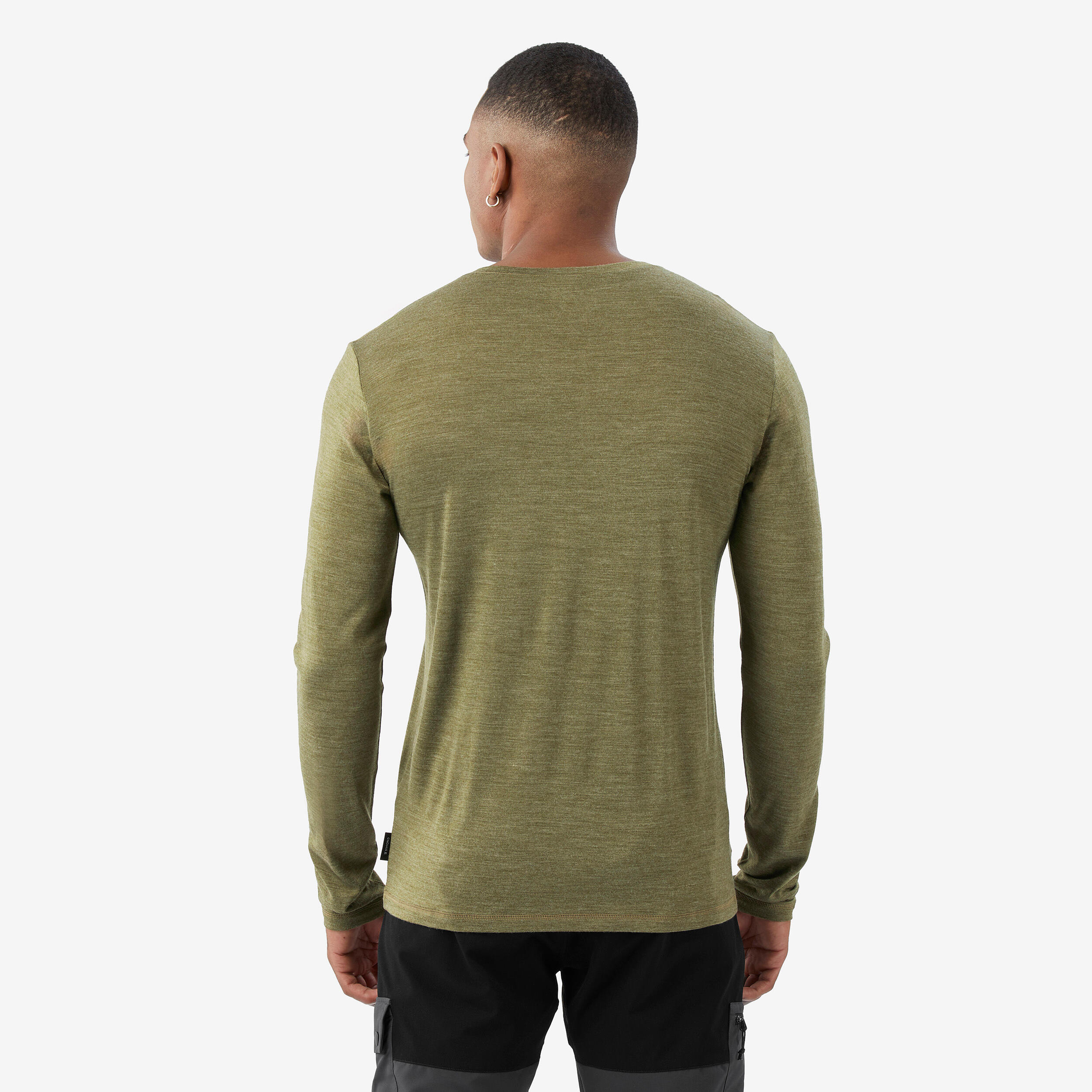 Camisola de trekking em lã de merino Homem, Merino Fresh verde 4/7