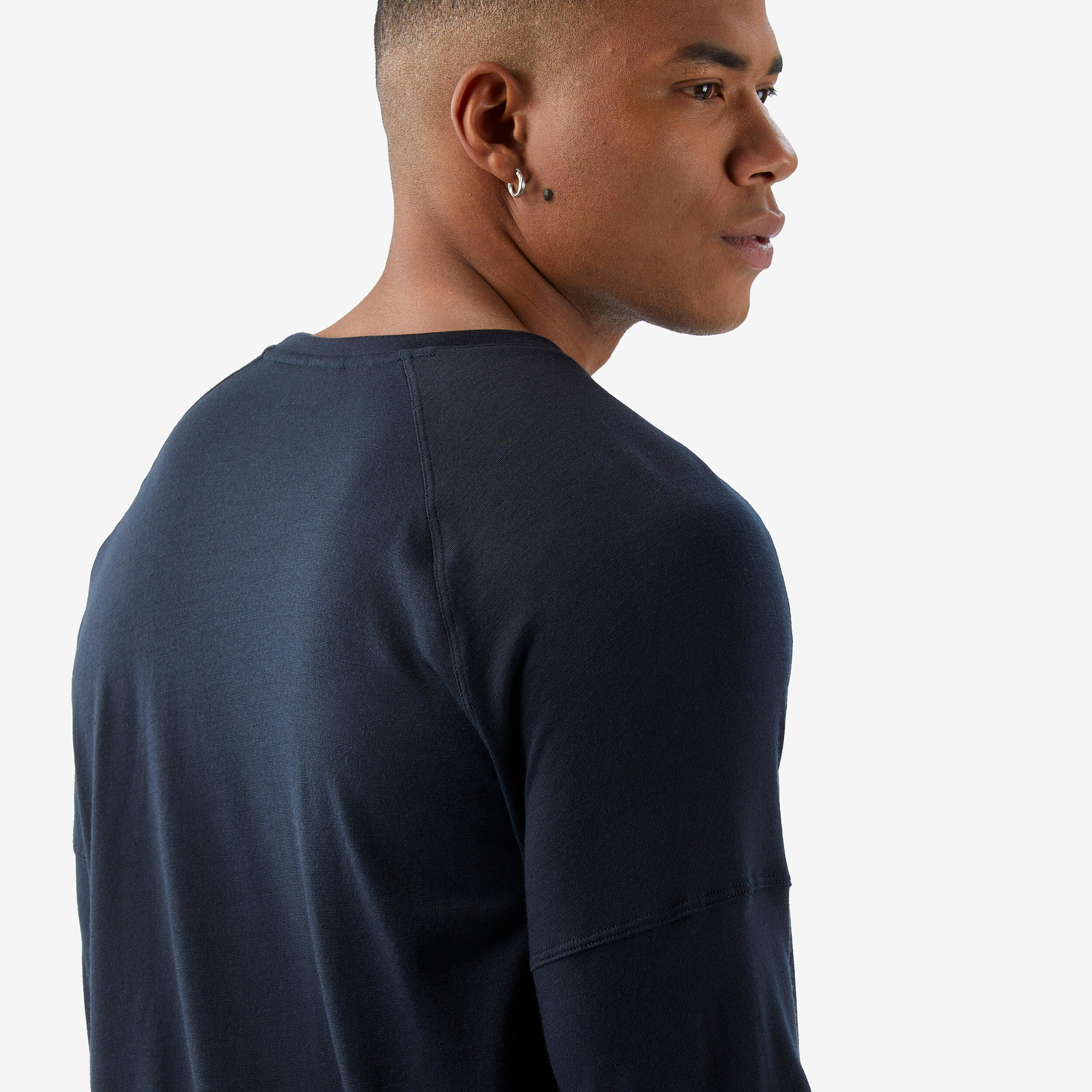 Men's long-sleeved t-shirt, Merino Resist navy blue