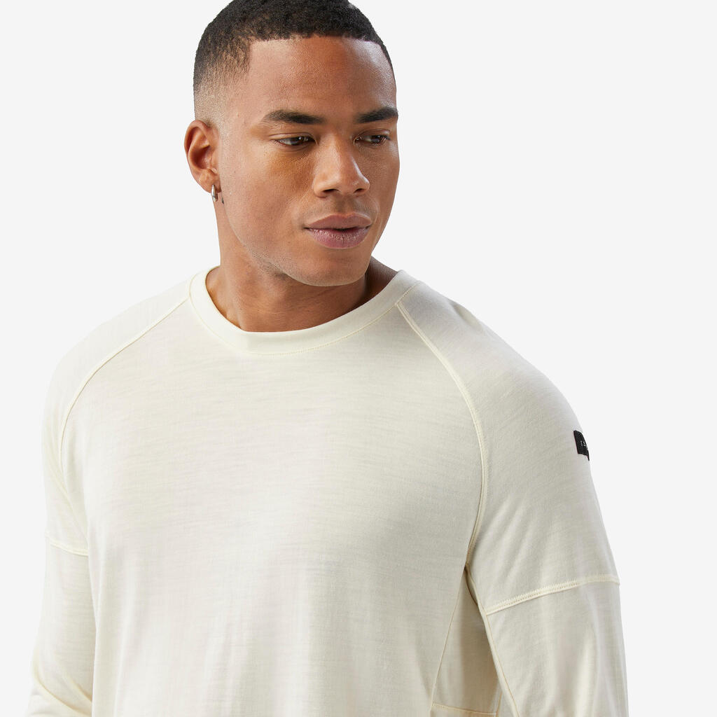 Ανδρικό μακρυμάνικο t-shirt, Merino Resist φυσικό