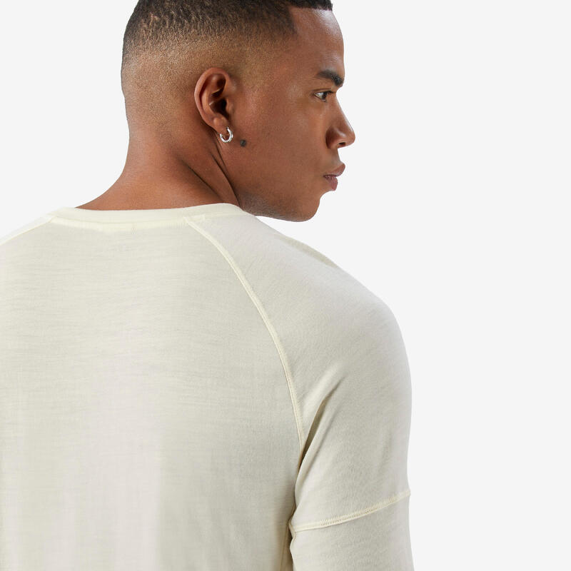 T-shirt manches longues en laine mérinos homme, Merino Resist undyed