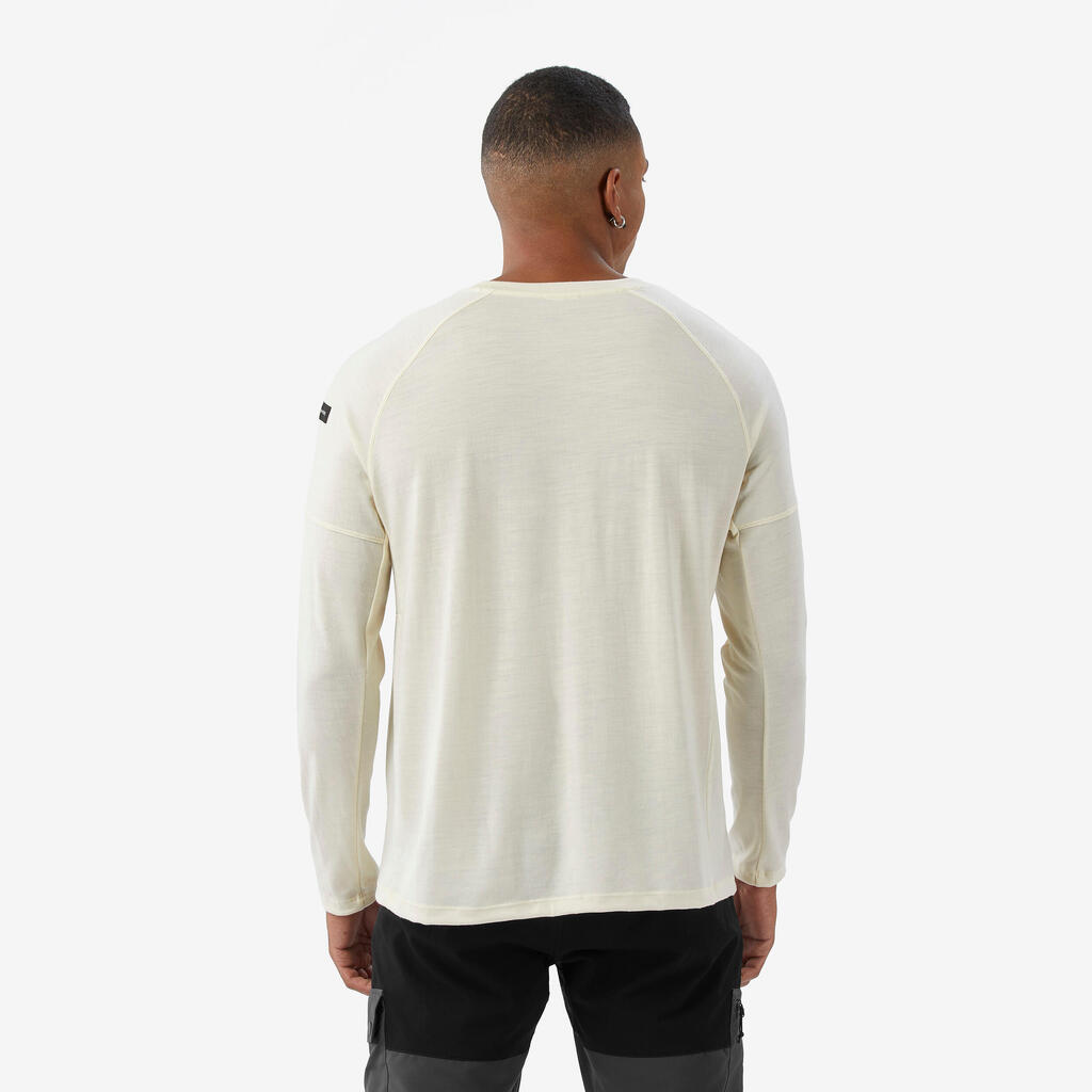 Ανδρικό μακρυμάνικο t-shirt, Merino Resist φυσικό