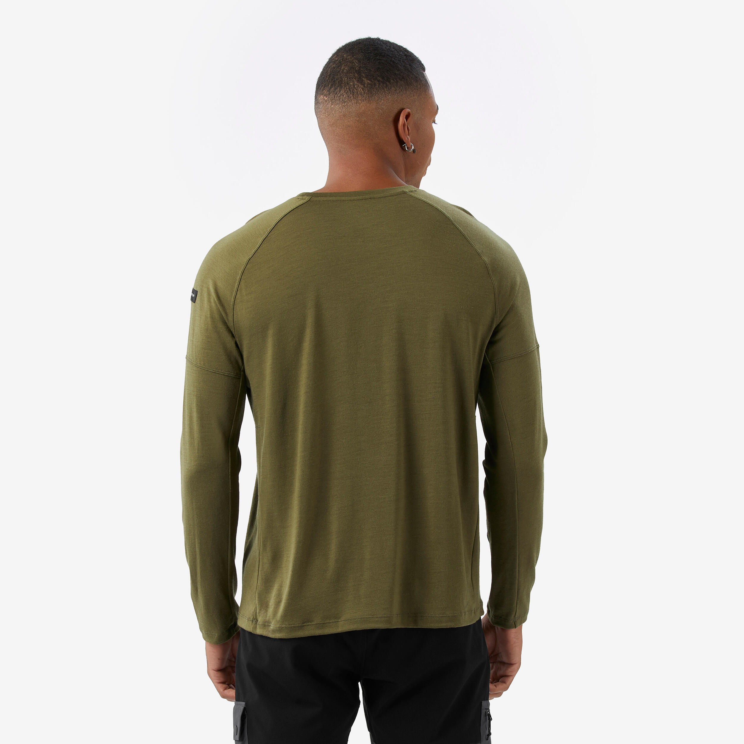 Men's long-sleeved t-shirt, Merino Resist green 4/7