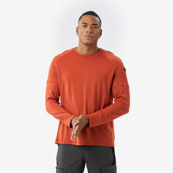 T-shirt manches longues en laine mérinos homme, Merino Resist marron
