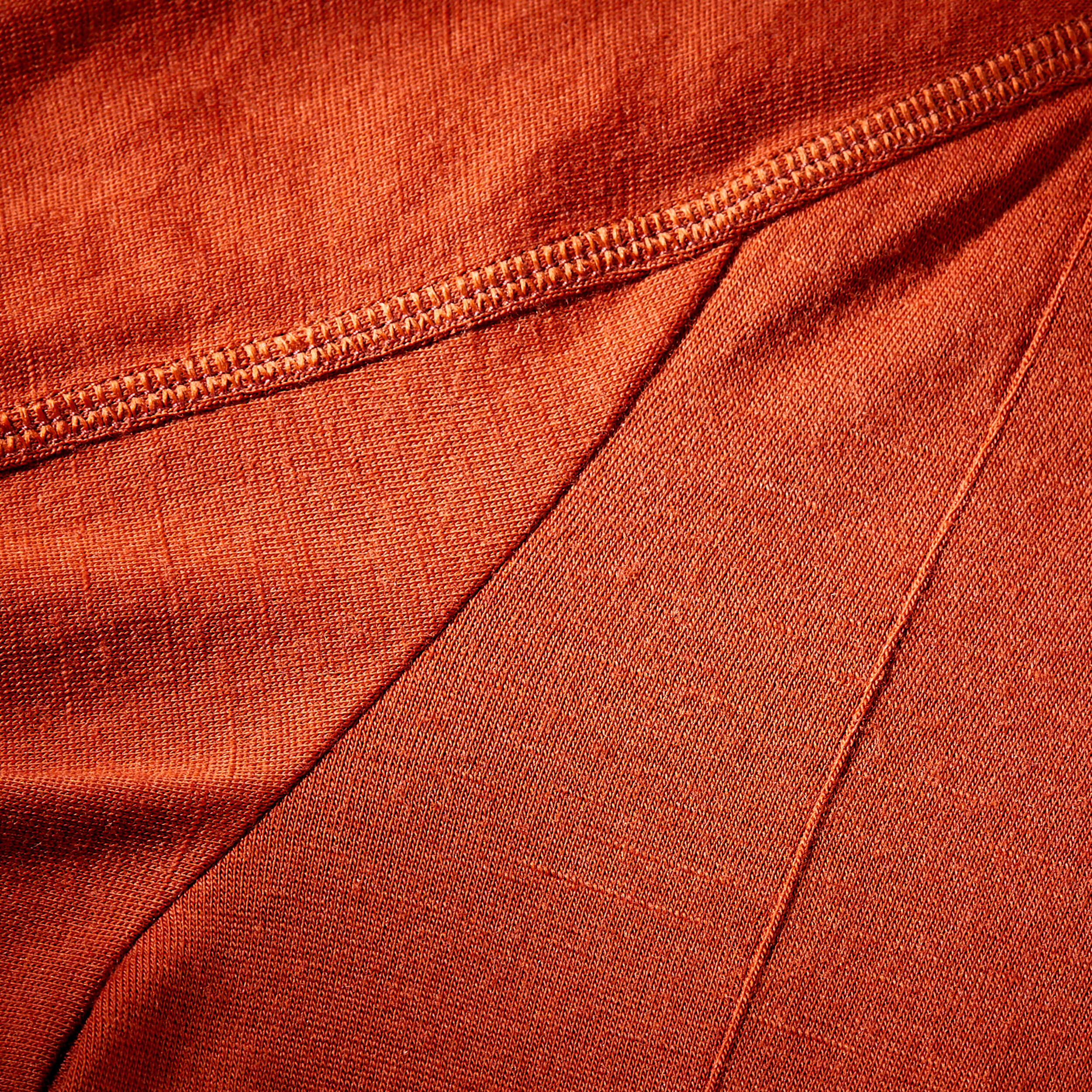 T-shirt manches longues à col zip en laine mérinos homme, Merino Resist marron 7/8
