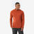 T-shirt manches longues à col zip en laine mérinos homme, Merino Resist marron