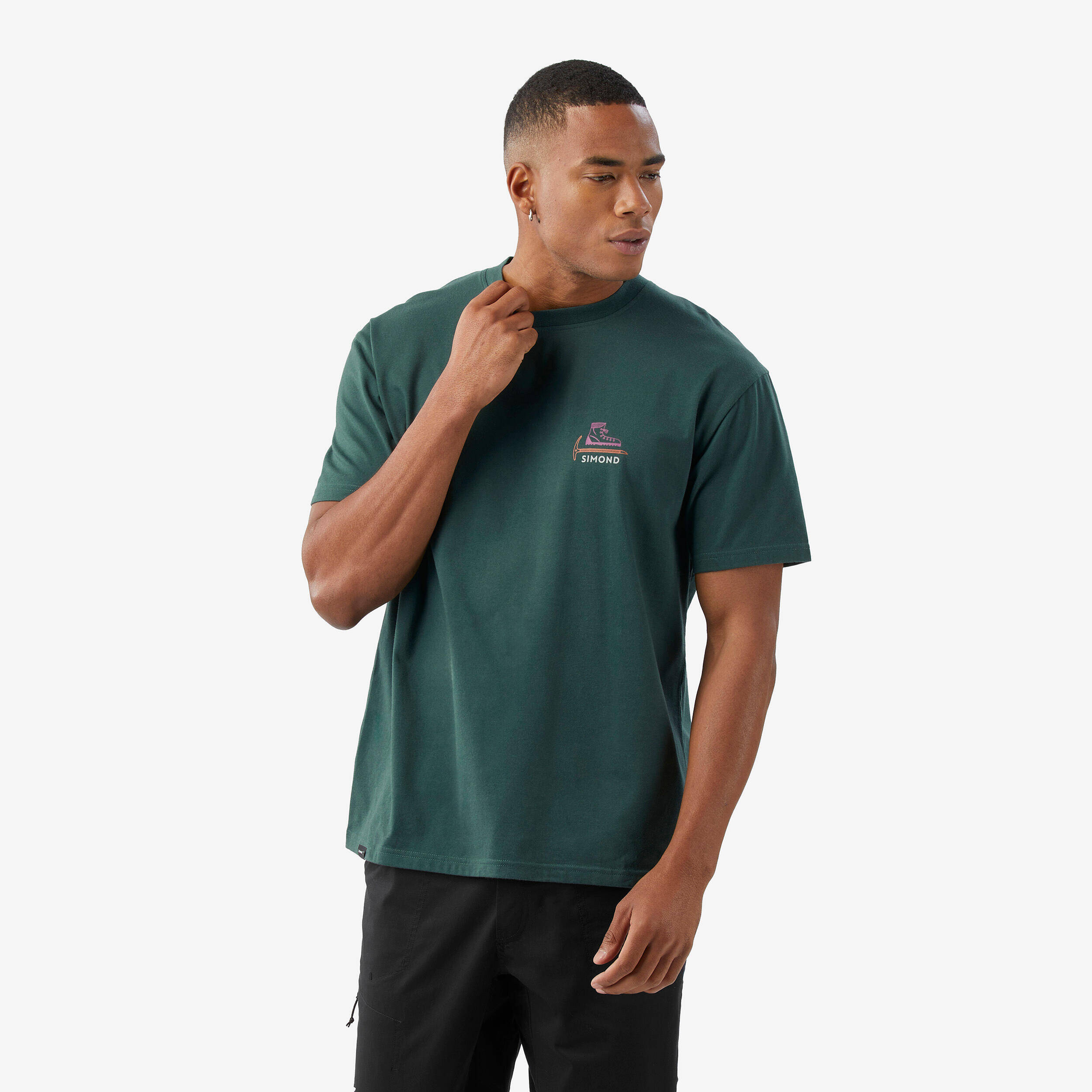 Men’s climbing durable T-shirt, Vertika green