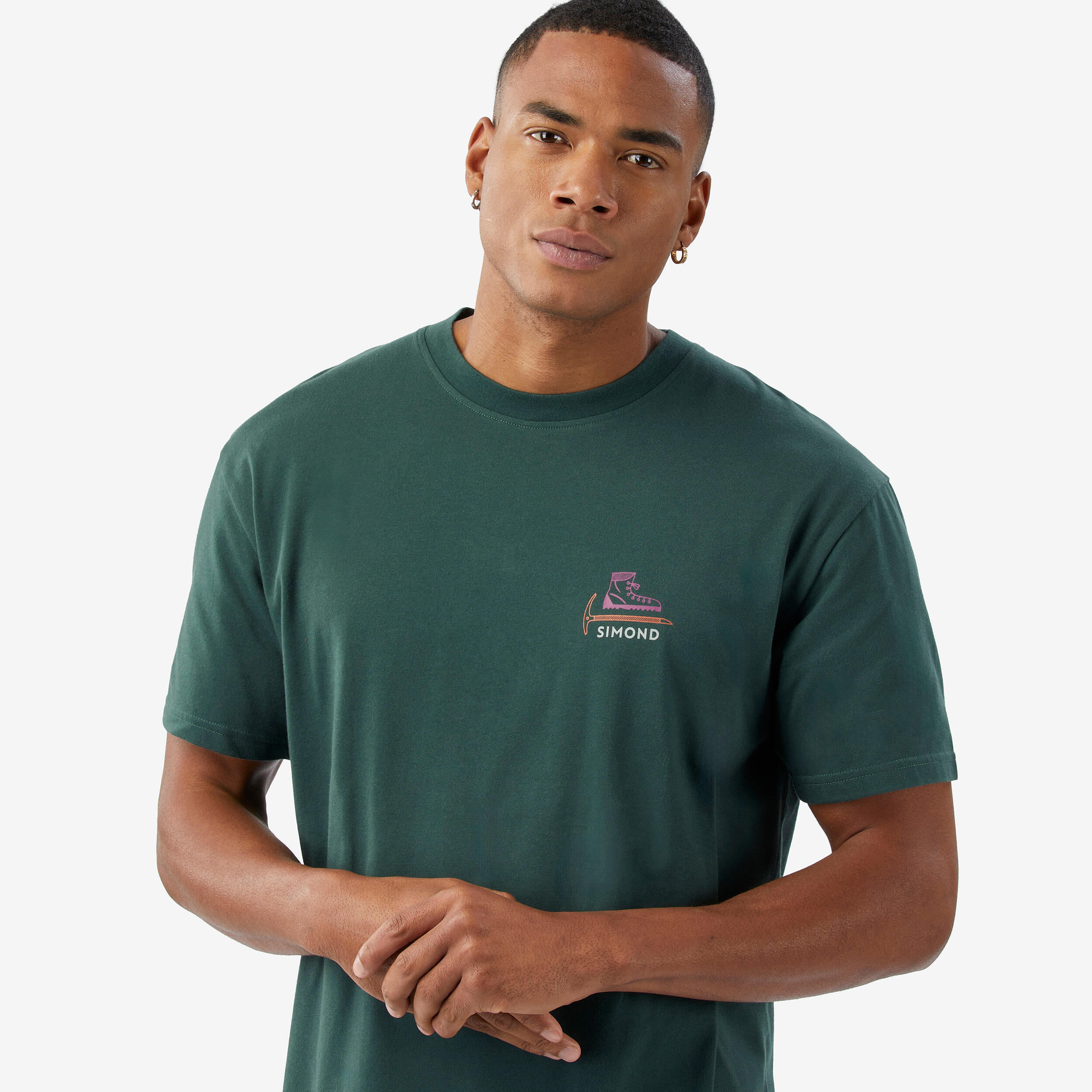 Men’s climbing durable T-shirt, Vertika green
