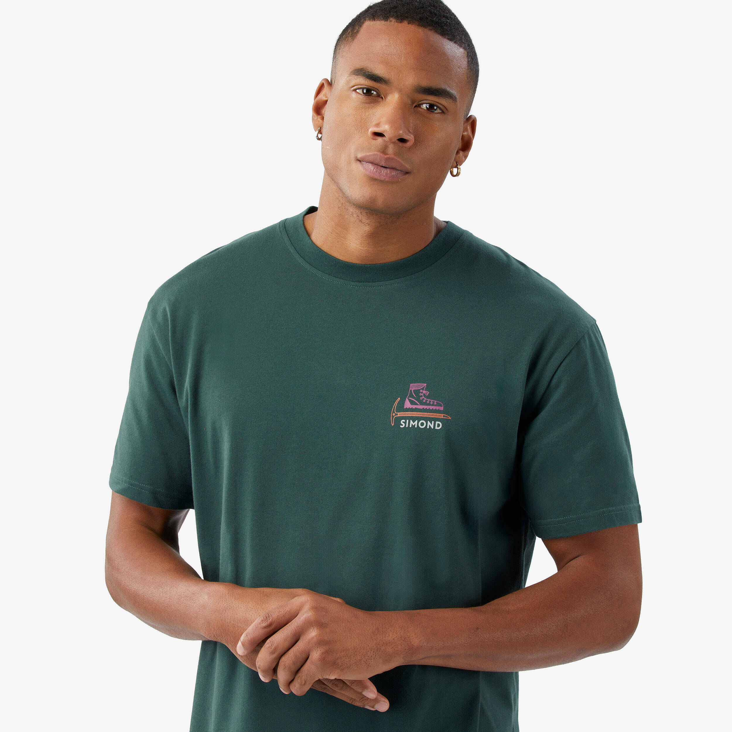 Men’s climbing durable T-shirt, Vertika green -  3