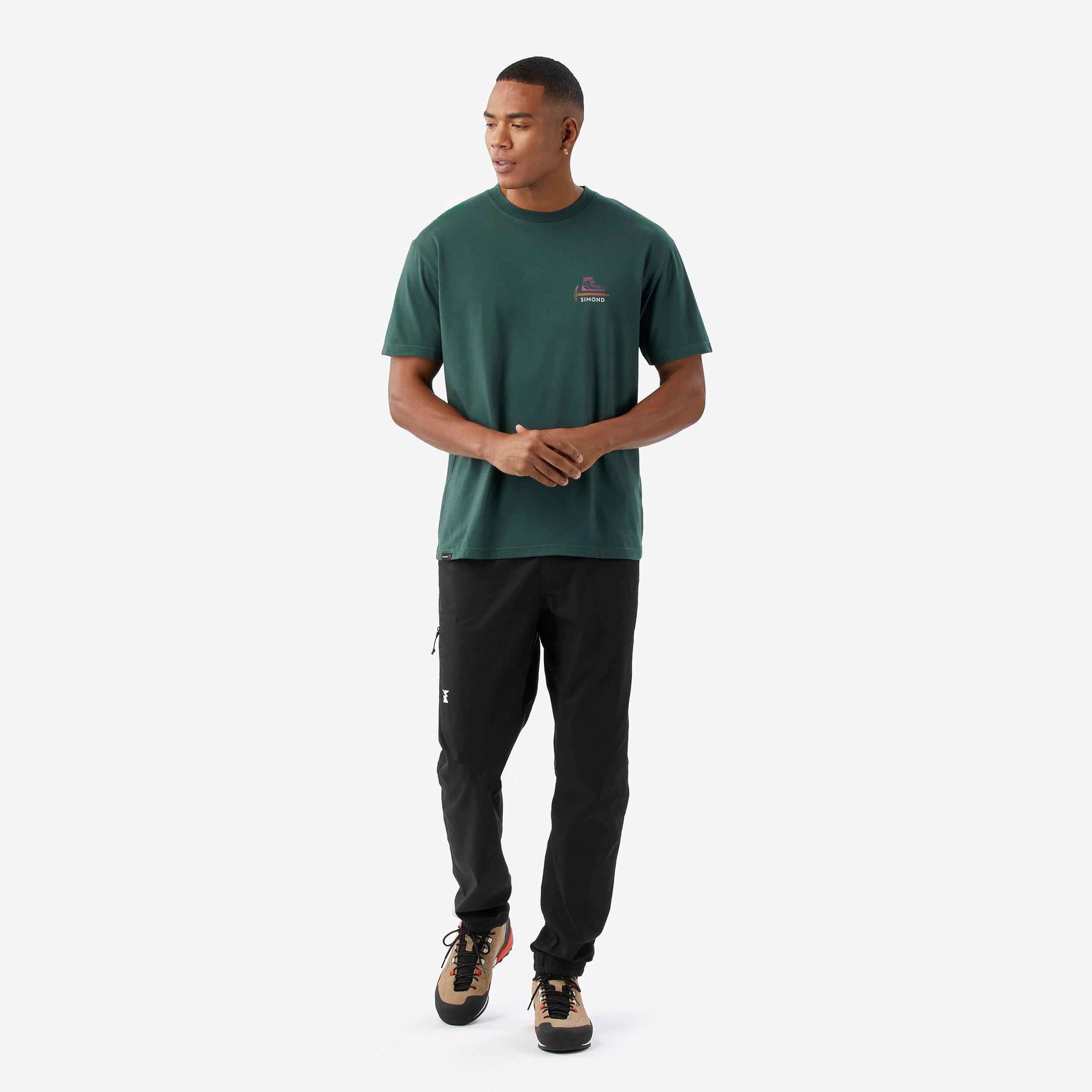 Men’s climbing durable T-shirt, Vertika green