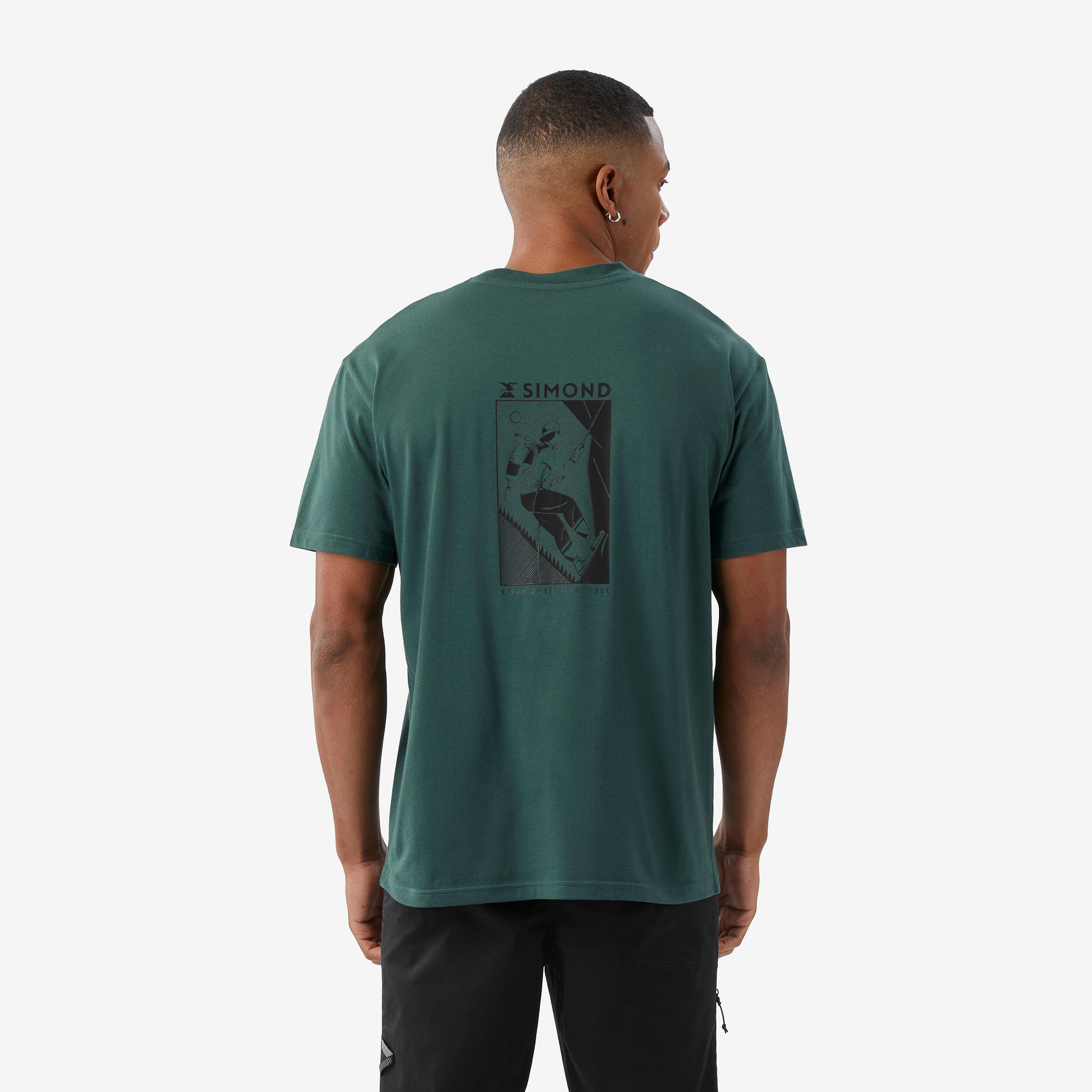 Men’s climbing durable T-shirt, Vertika green