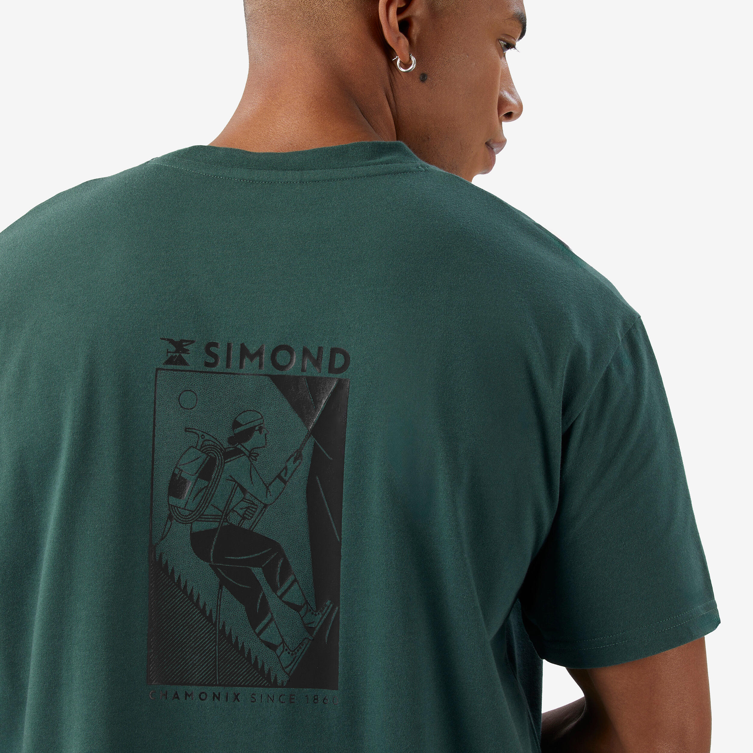 Men’s climbing durable T-shirt, Vertika green