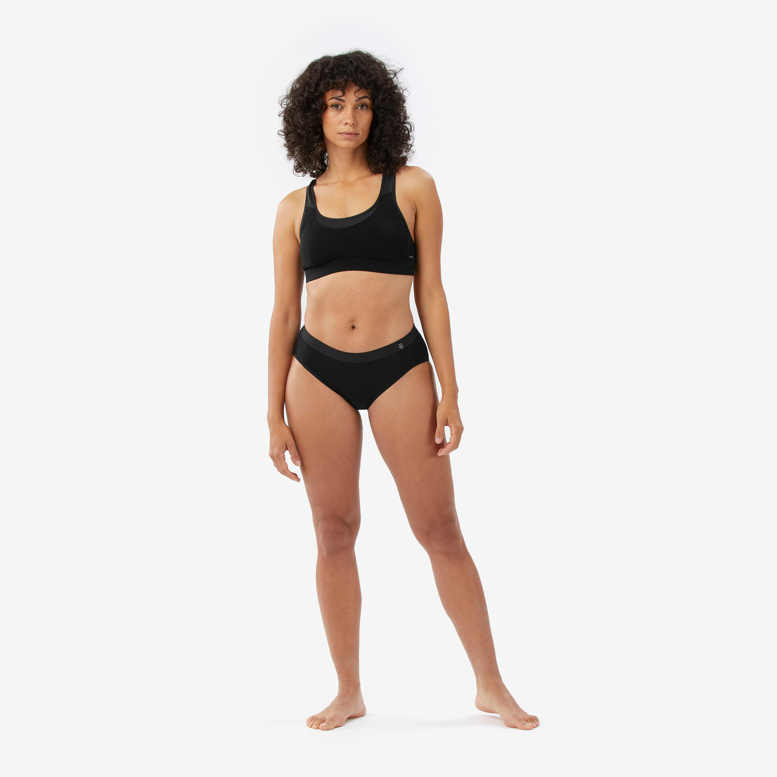 Women's Hiking Merino Briefs - MT 500 Black - FORCLAZ