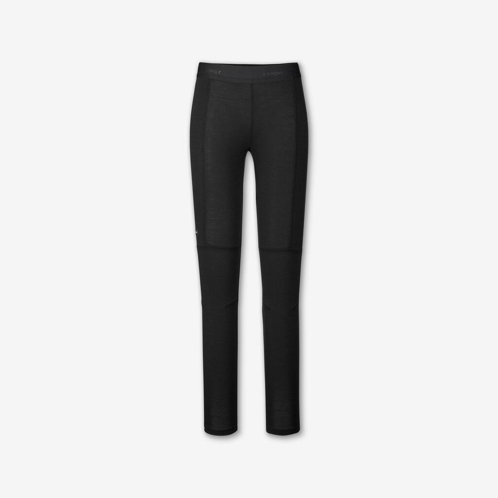 Leggings en lana merino de trekking para Mujer Forclaz Trek 500 negro