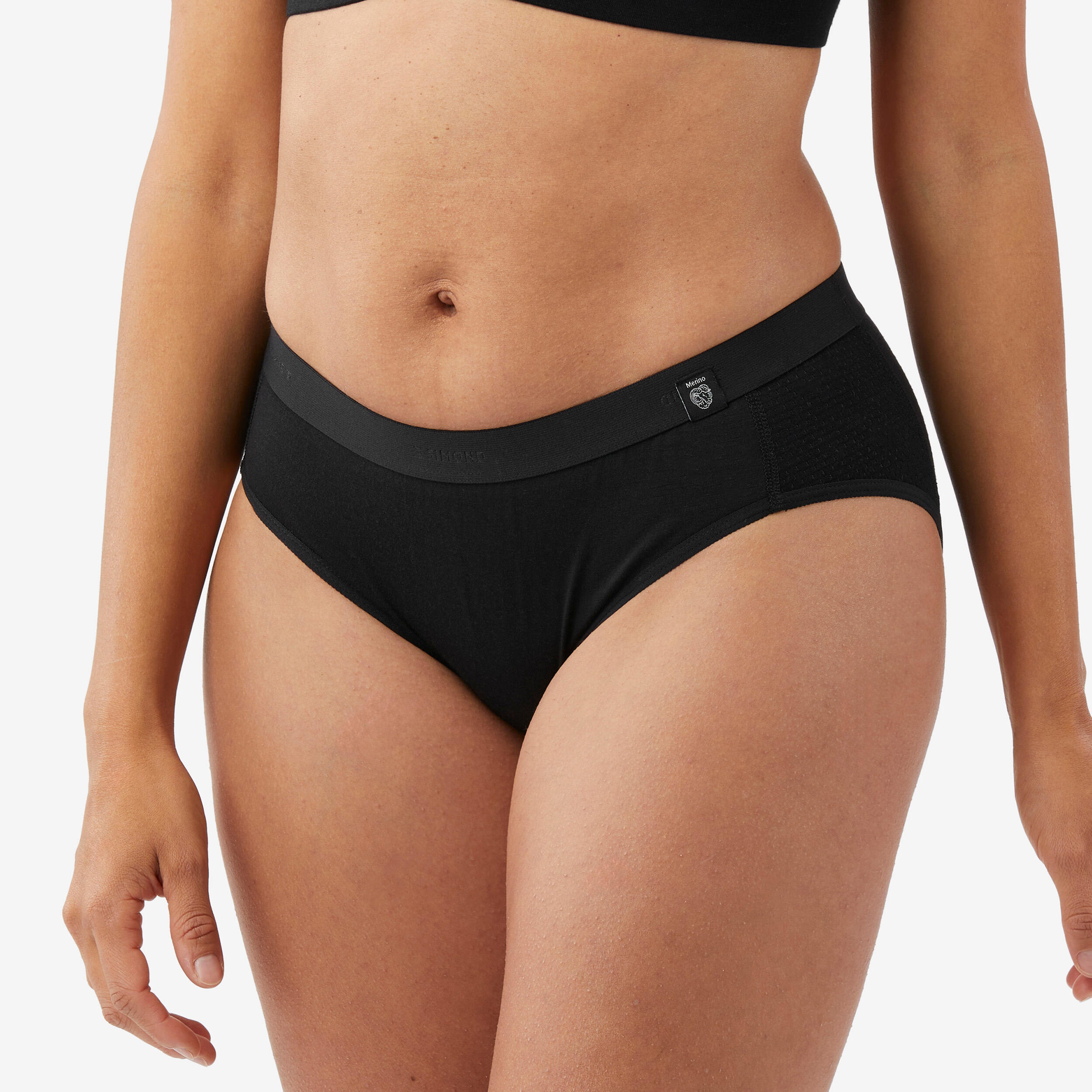 Women's Hiking Merino Briefs - MT 500 Black - FORCLAZ