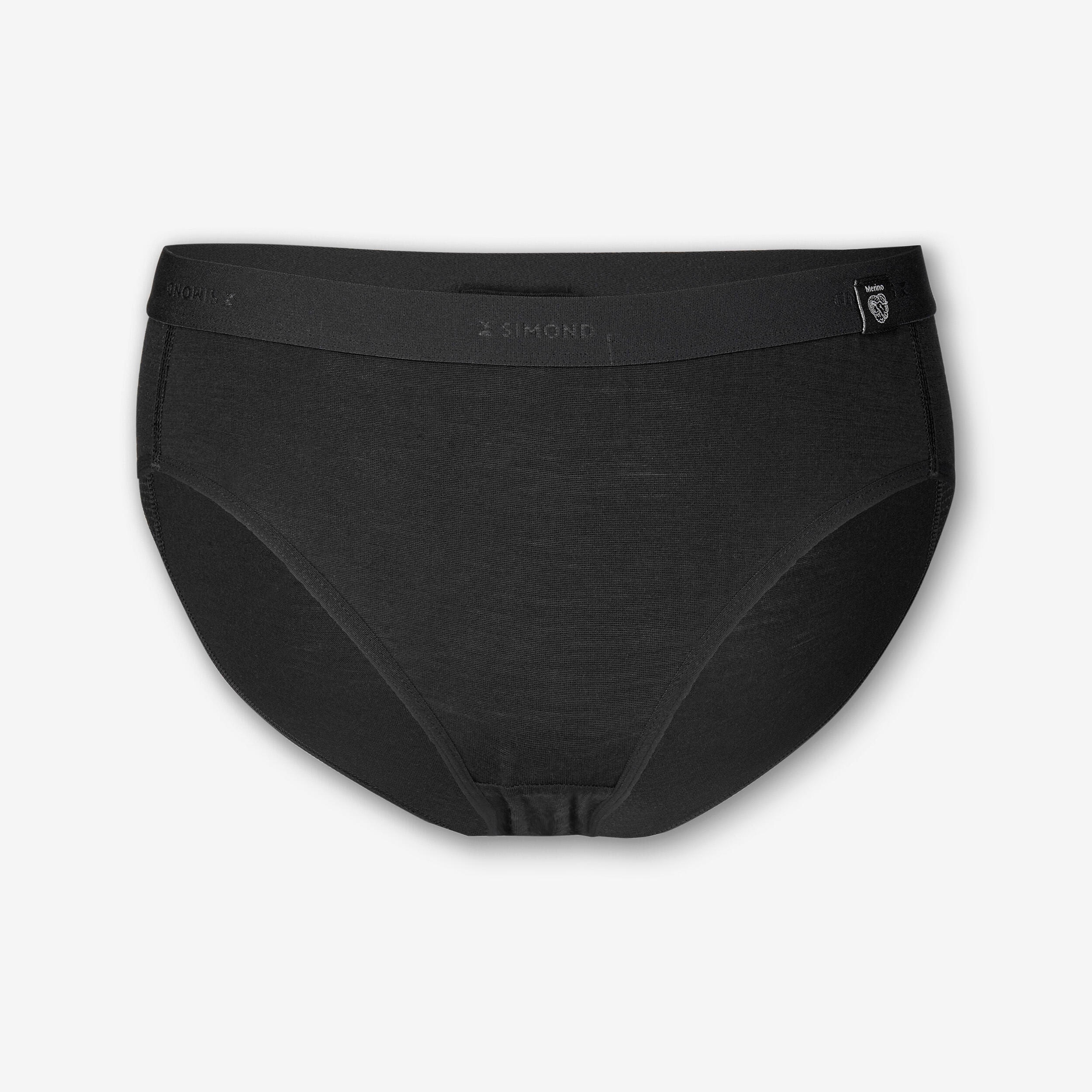 Women's Hiking Merino Briefs - MT 500 Black - FORCLAZ
