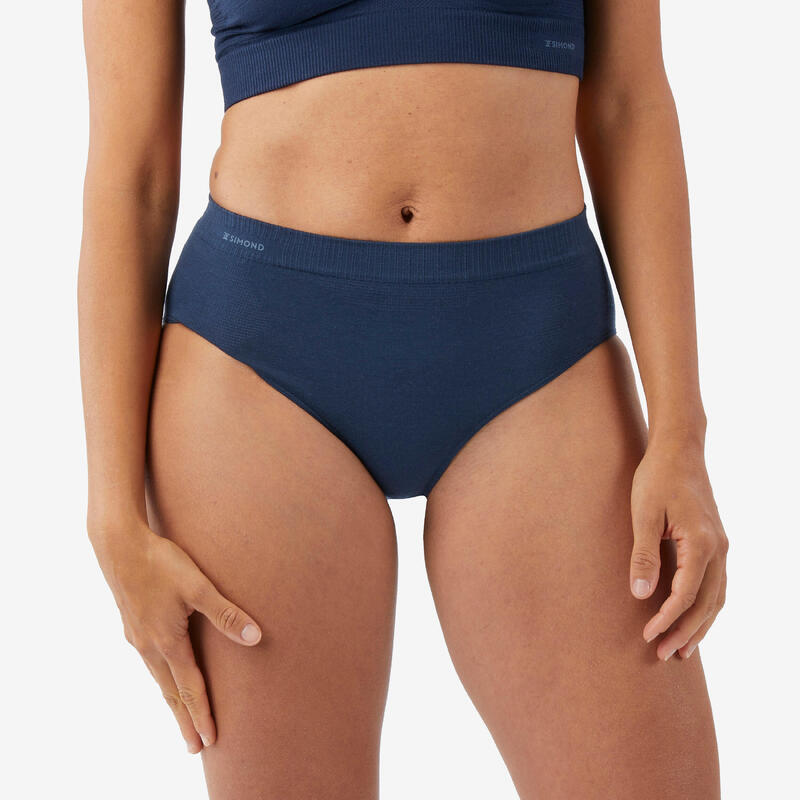 Lenjerie Intimă din Lână Merinos Trekking la munte MT900 Albastru Damă