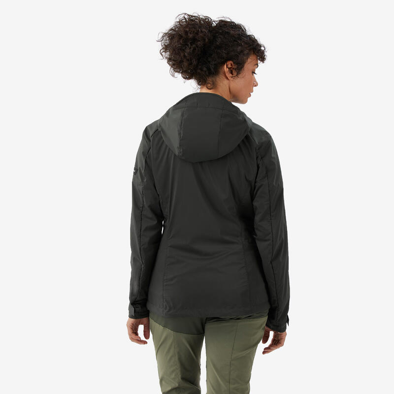 Geacă cu protecție împotriva vântului Softshell Trekking MT900 Kaki Damă