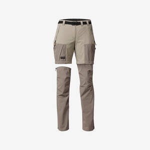 Women Zip-Off Dry Fit Durable Trekking Pants Coffee - MT500