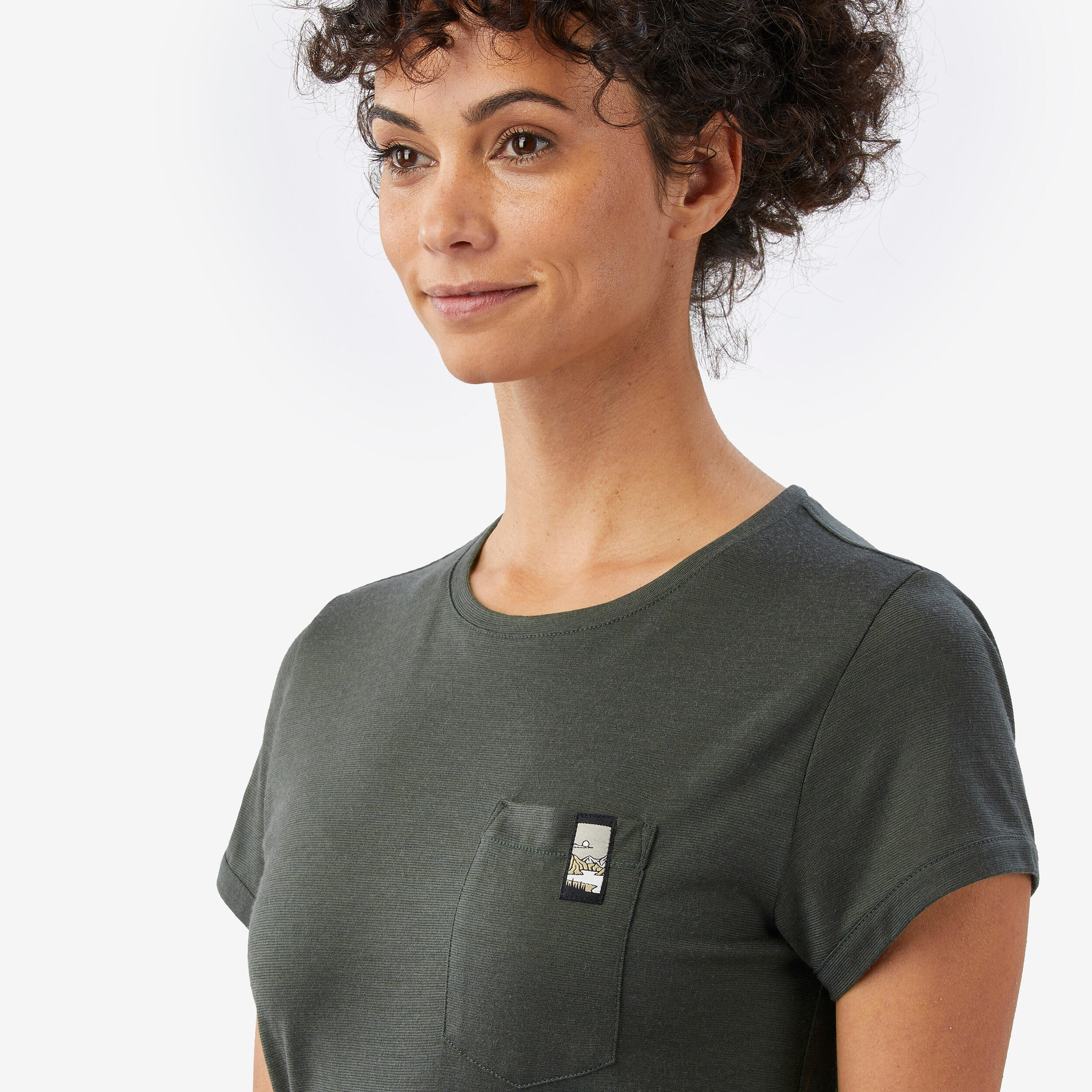 Dames T-shirt in 100% merinowol groen 3/7