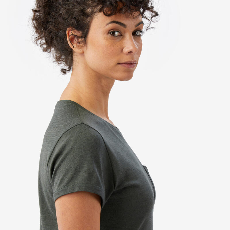 T-shirt manches courtes 100 % laine mérinos femme, Merino 100% vert