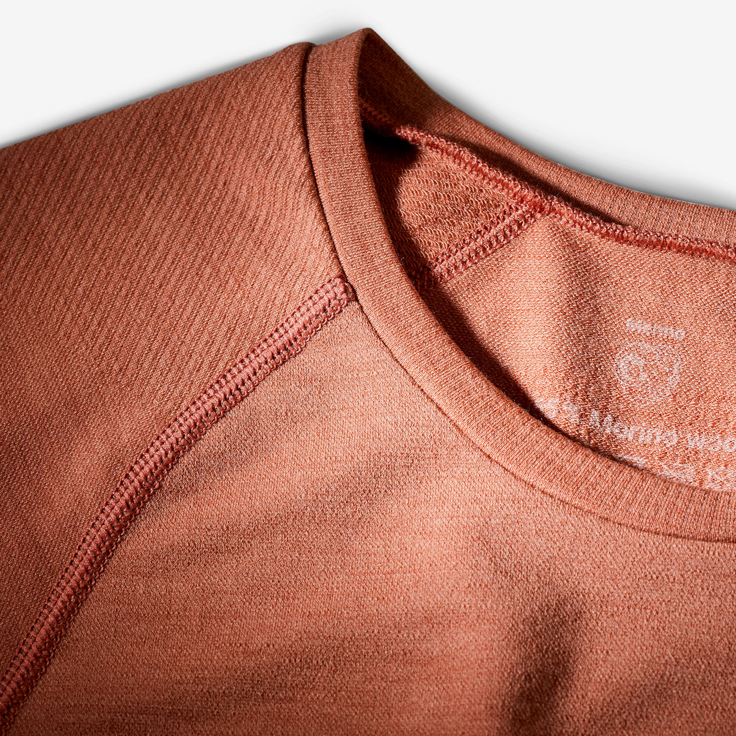 Seamless trekkingshirt met korte mouwen voor dames MT900 merinowol perzikroze 7/11