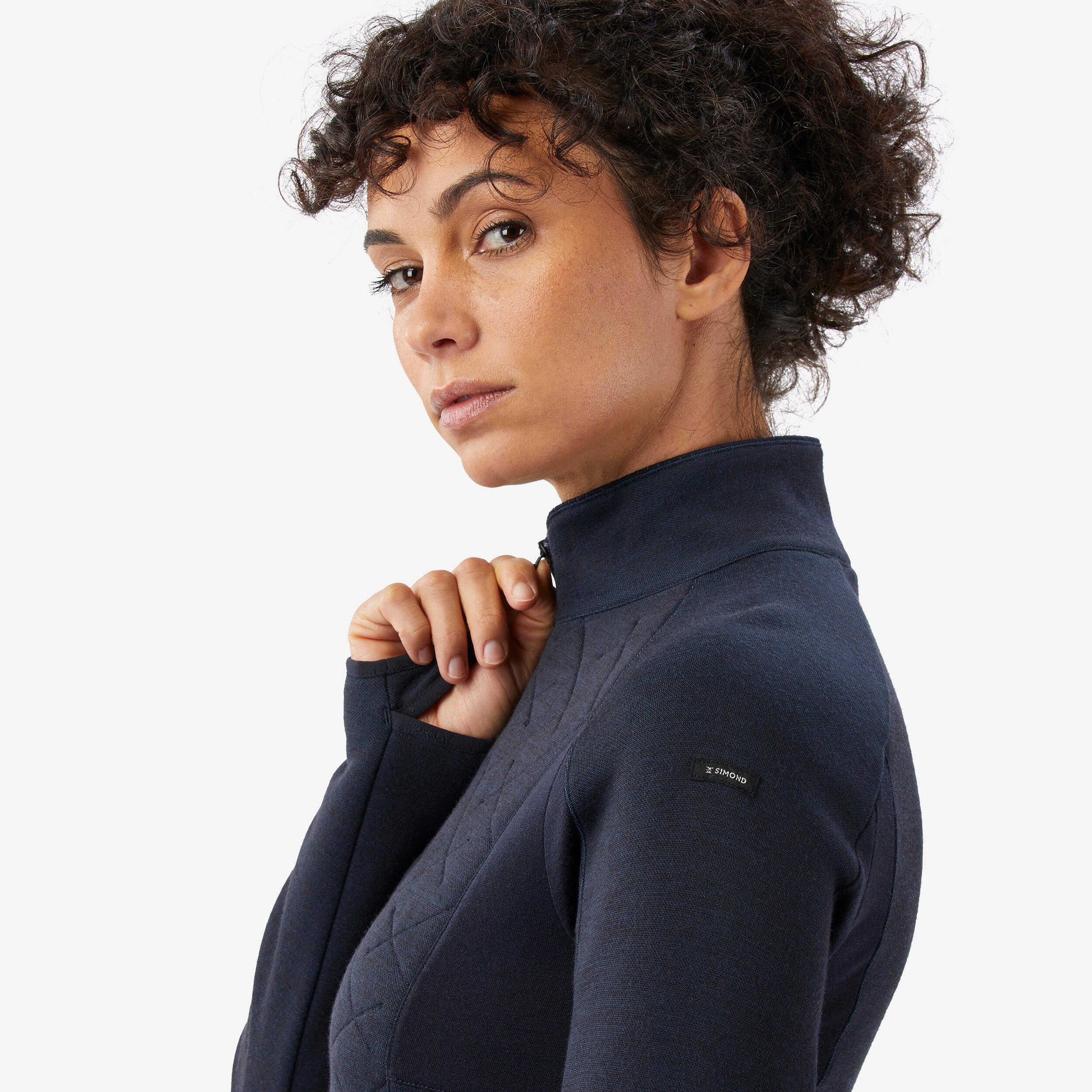 Women’s Merino Wool Long-Sleeved T-Shirt - Merino Resist Navy - FORCLAZ
