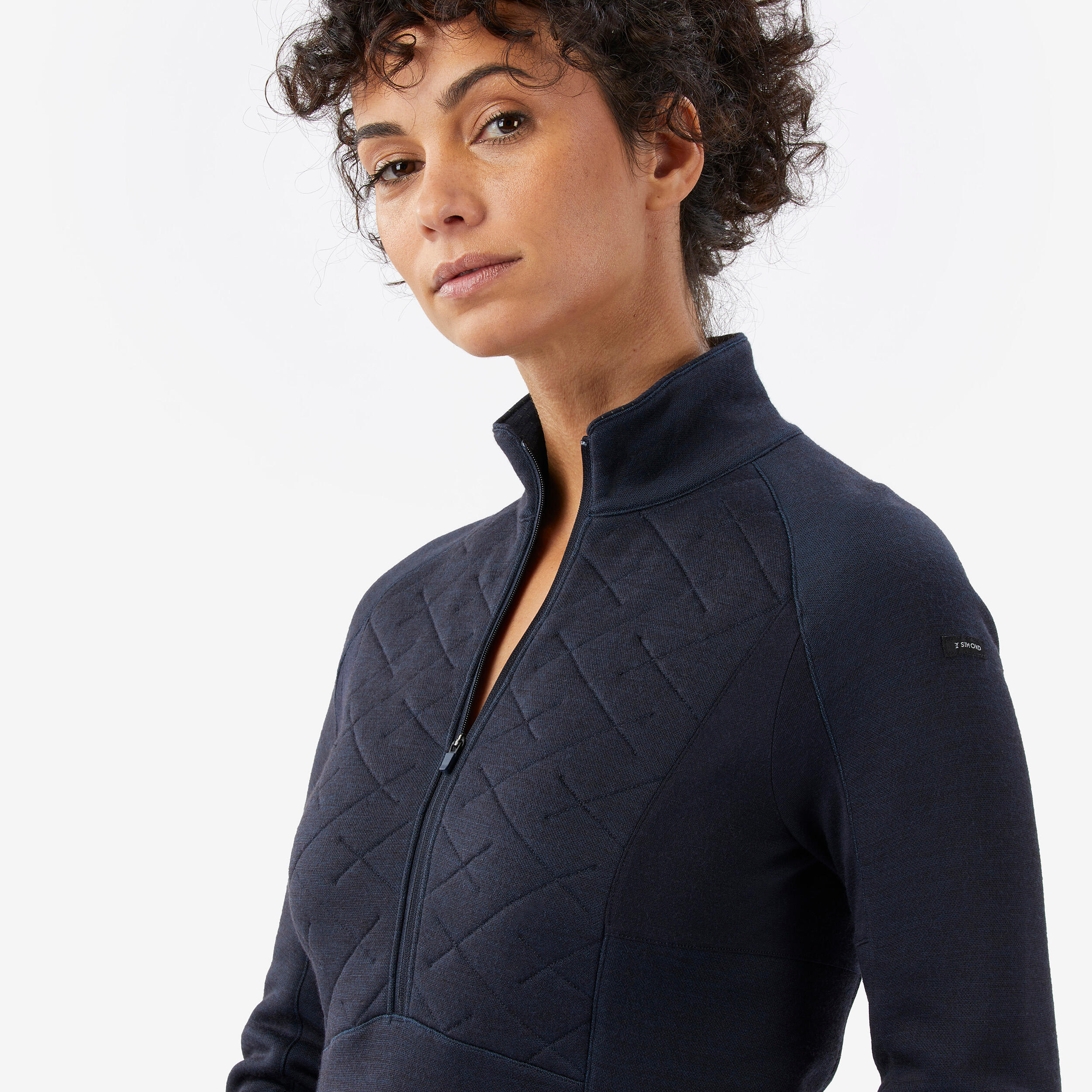 Women’s Merino Wool Long-Sleeved T-Shirt - Merino Resist Navy - FORCLAZ