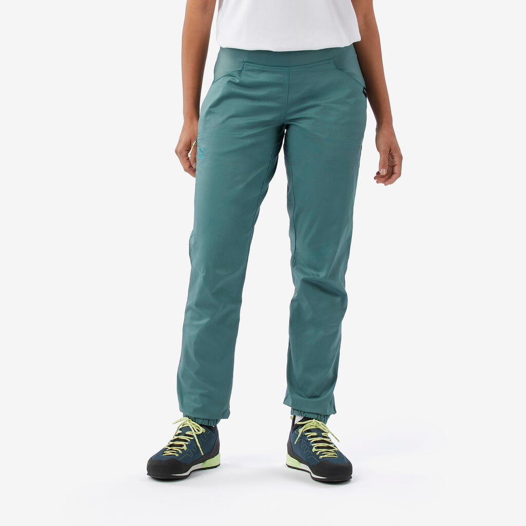Zelene ženske pantalone za penjanje VERTIKA