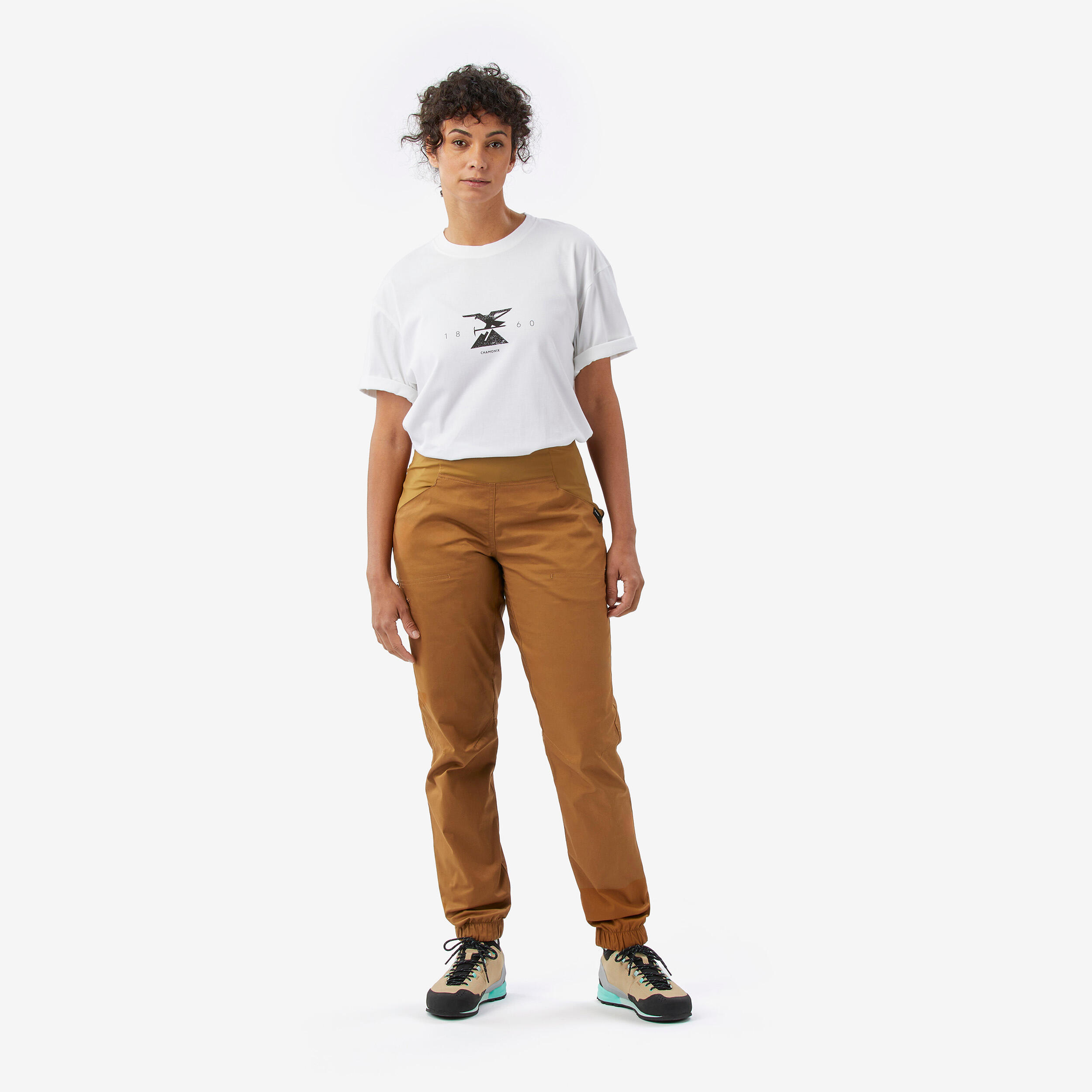 Pantaloni arrampicata donna VERTIKA marroni 2/9
